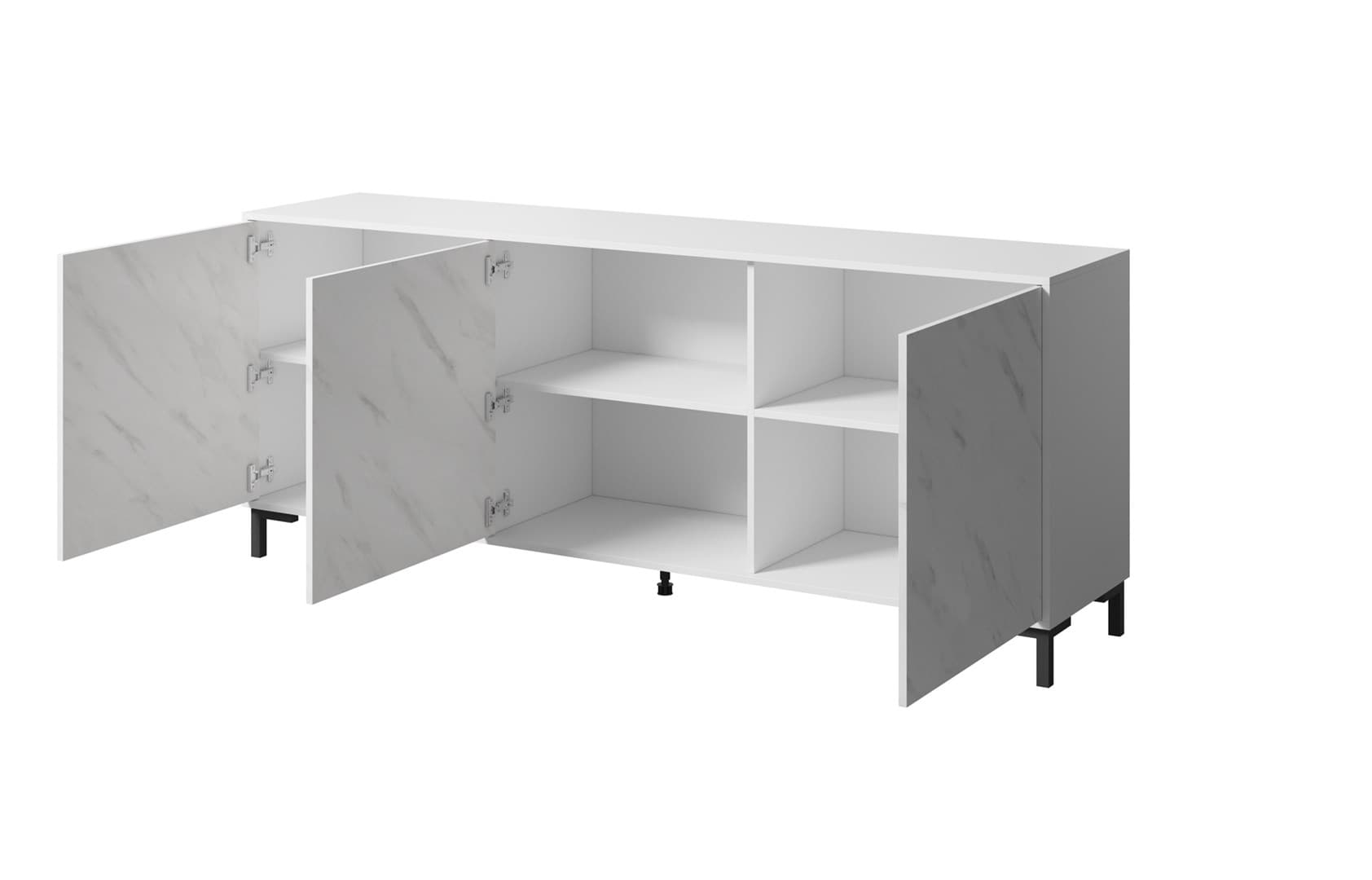 

Komoda MARMO 3D 200x45xH80,5 biały mat/marmur biały