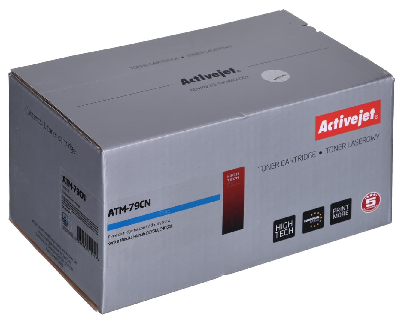 

Toner Activejet ATM-79CN (zamiennik Konica Minolta TNP79C; Supreme; 9000 stron; błękitny)