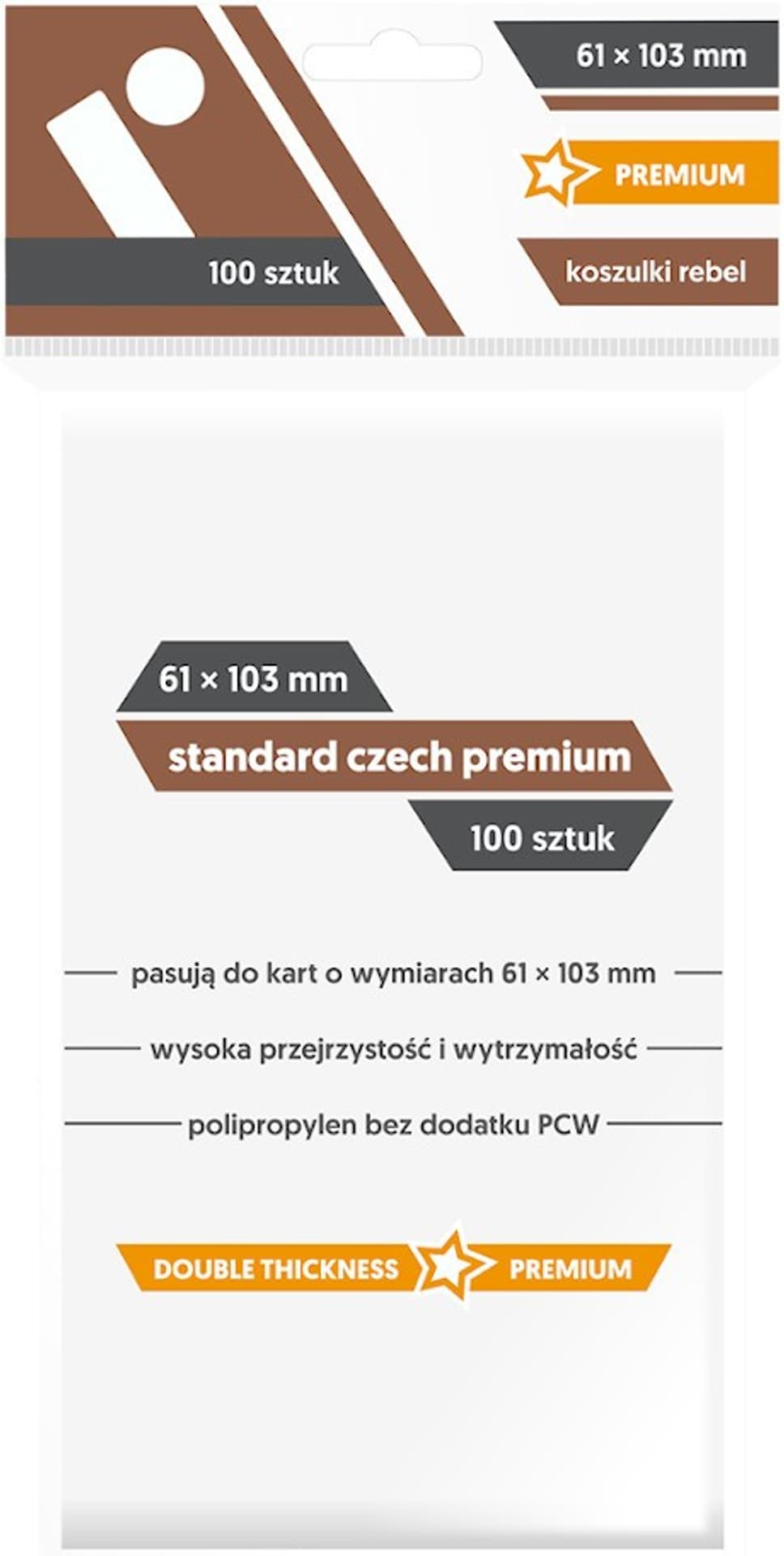 

Koszulki 61 x 103 mm Standard Czech Premium 100 sztuk