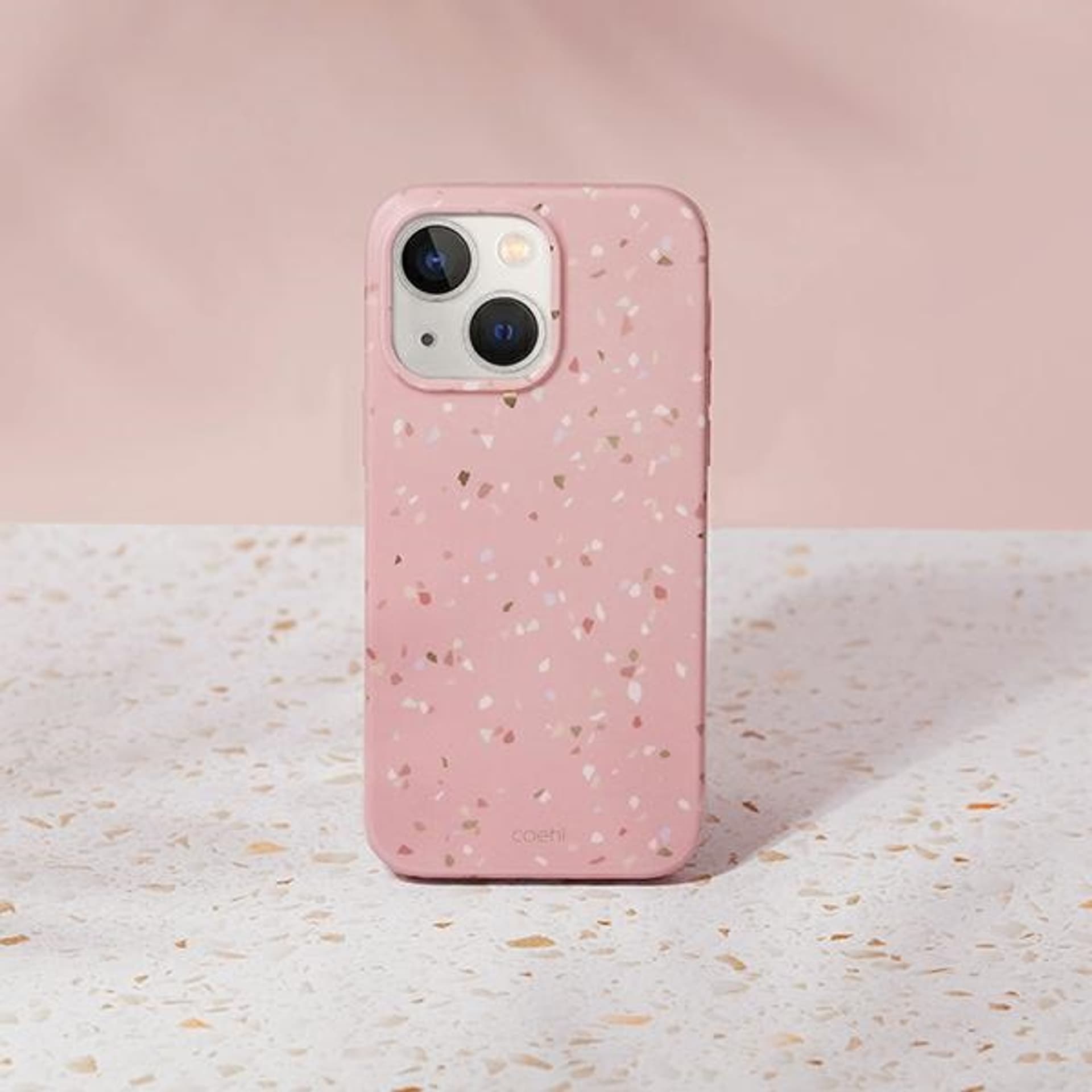 

UNIQ etui Coehl Terrazzo iPhone 14 6,1" różowy/coral pink