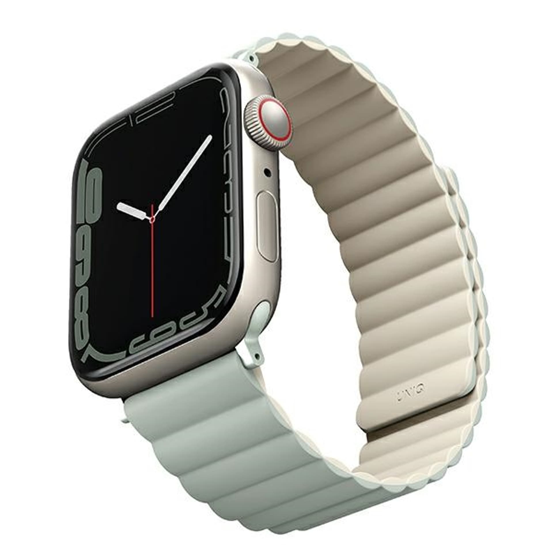 

UNIQ pasek Revix Apple Watch Series 4/5/6/7/8/SE/SE2 38/40/41mm. Reversible Magnetic zielony-beżowy/sage-beige