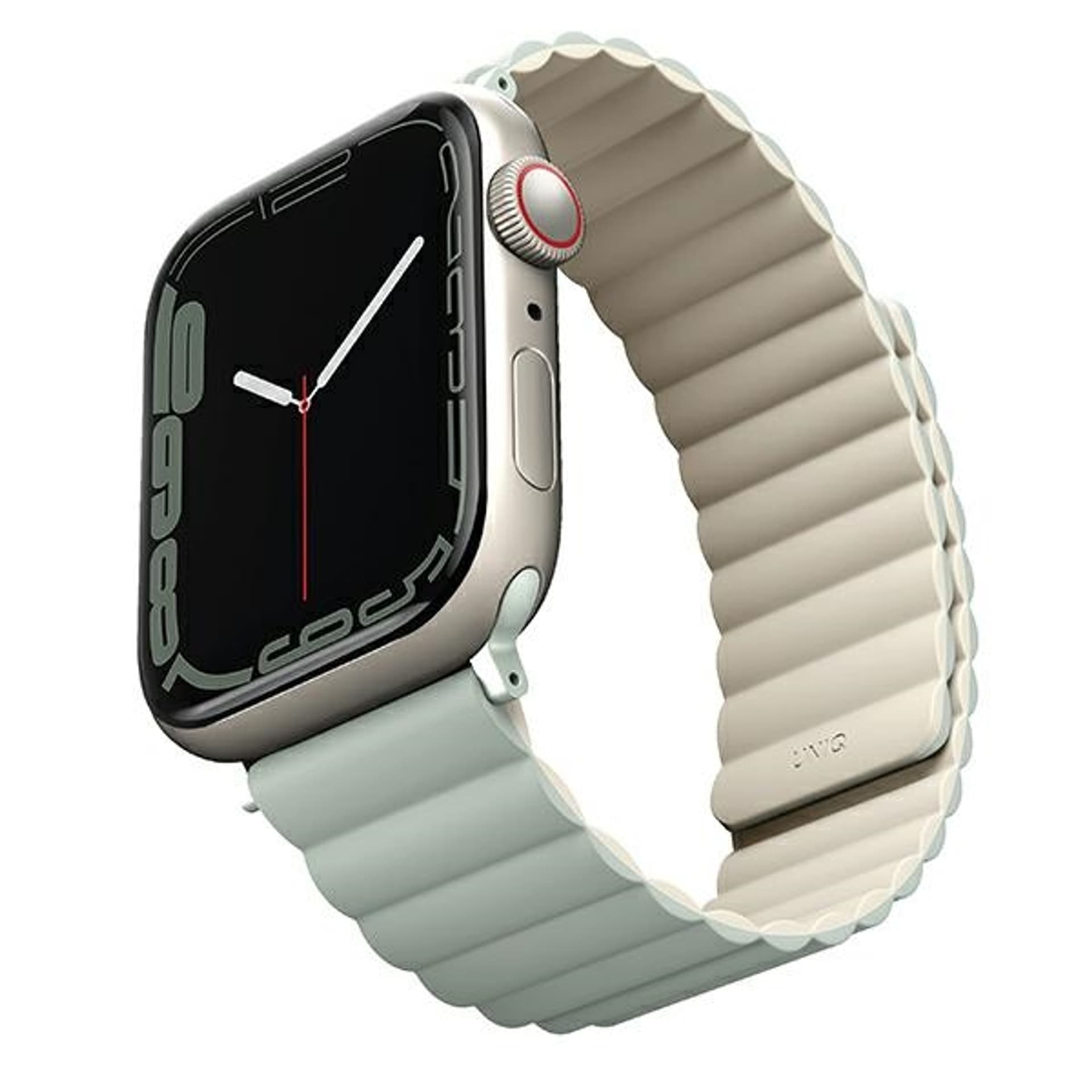 

UNIQ pasek Revix Apple Watch Series 4/5/6/7/8/SE/SE2/Ultra 42/44/45mm. Reversible Magnetic szałwia-beżowy/sage-beige