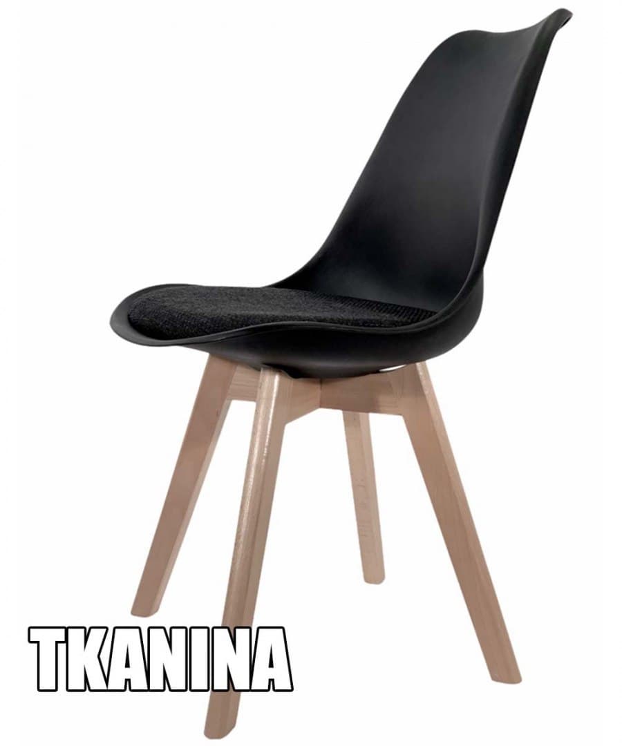

Krzesło skandynawskie MONZA BLACK Pro - Black Fabric V