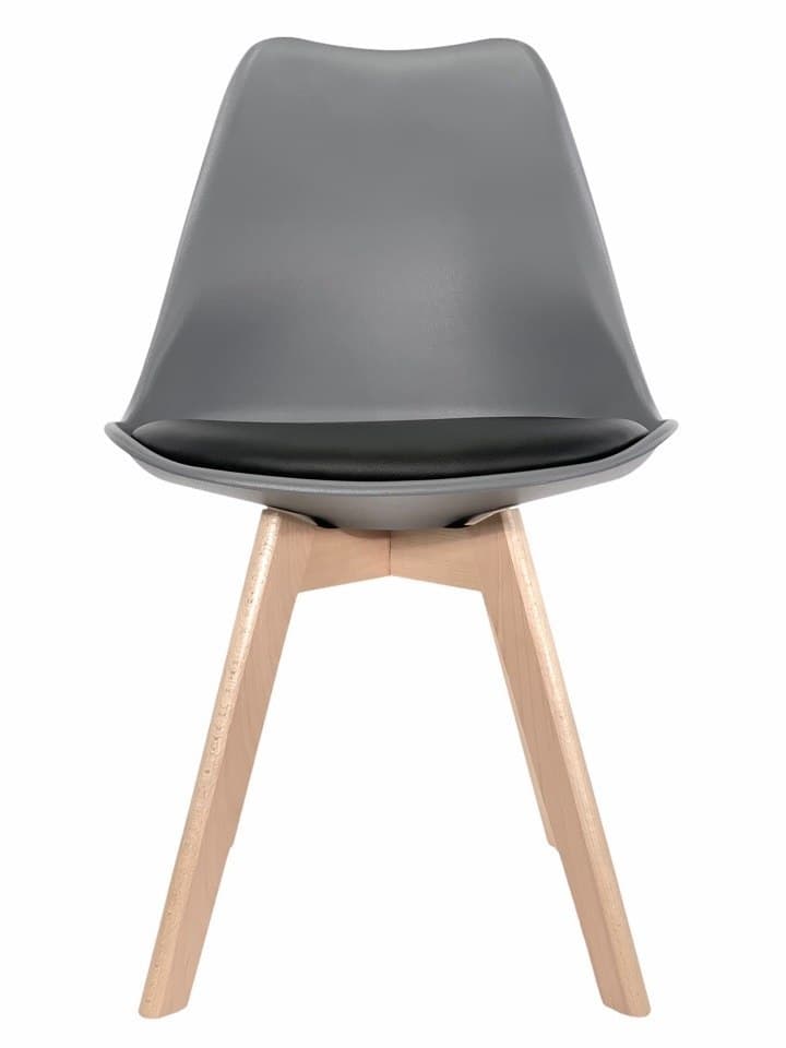 

Krzesło skandynawskie MONZA DARK GREY - Black PU