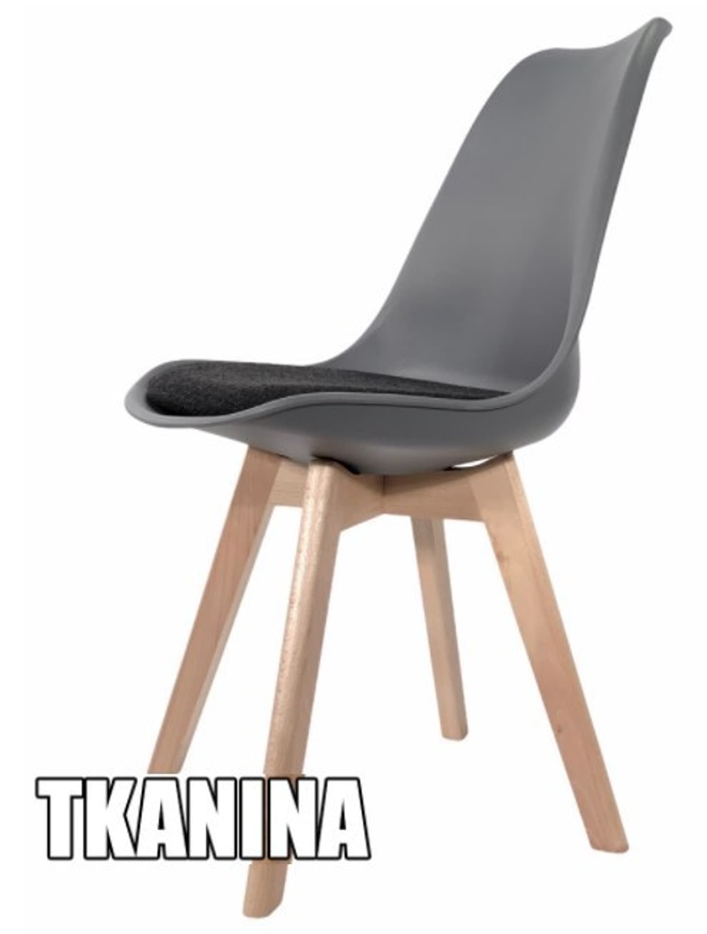 

Krzesło skandynawskie MONZA DARK GREY Pro - Black Fabric V