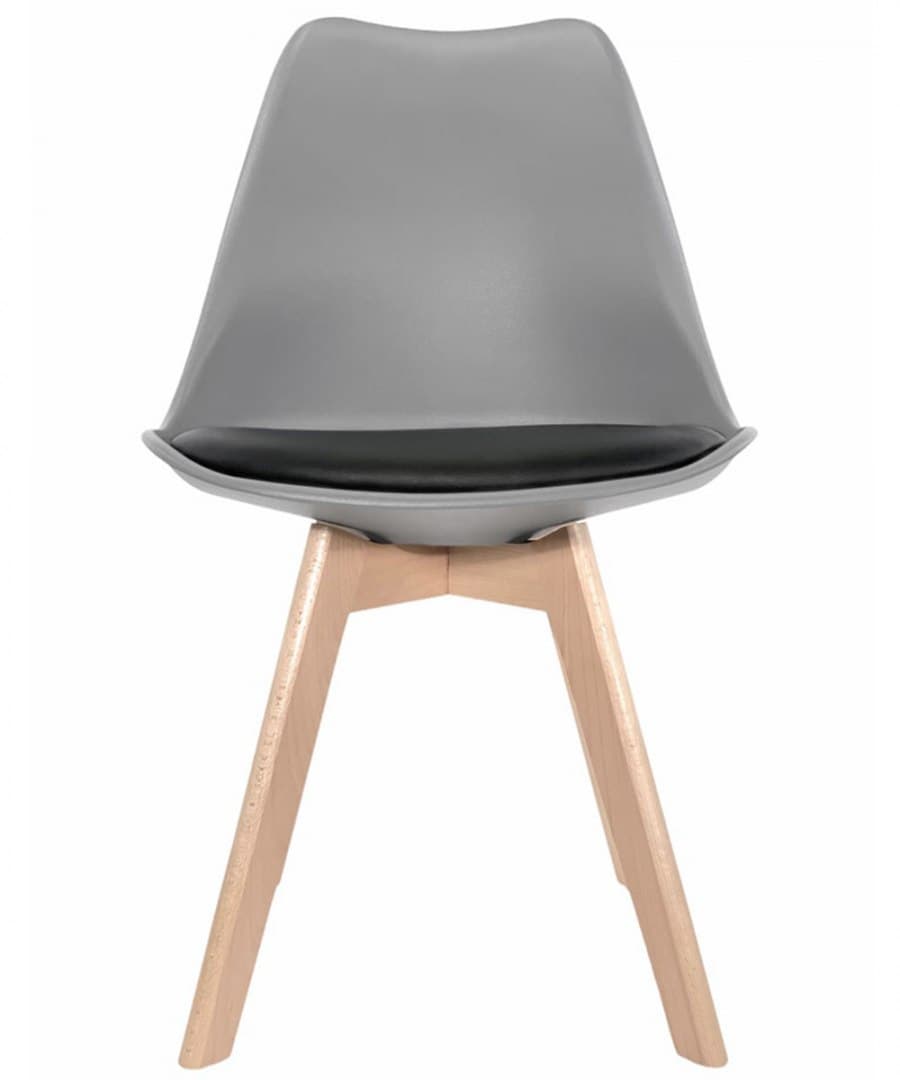 

Krzesło skandynawskie MONZA LIGHT GREY - Black PU