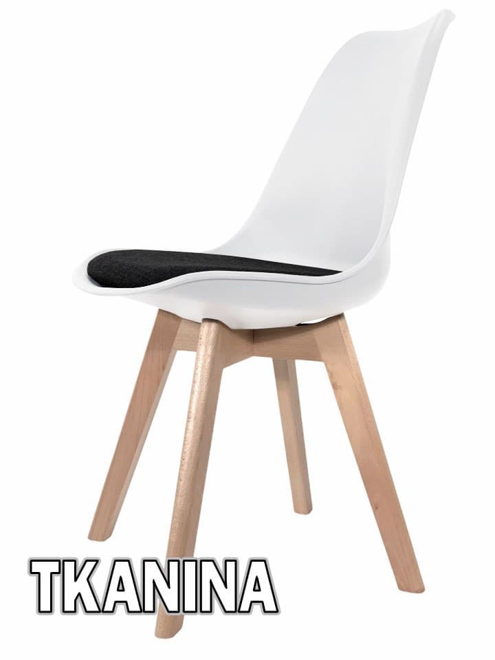 

Krzesło skandynawskie MONZA WHITE Pro - Black Fabric V