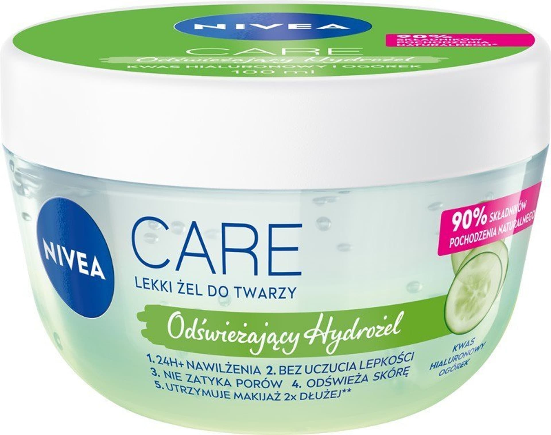 

Nivea Care Żelowy Krem do twarzy 24h nawilżenia - Ogórek+Kwas hialuronowy 100ml