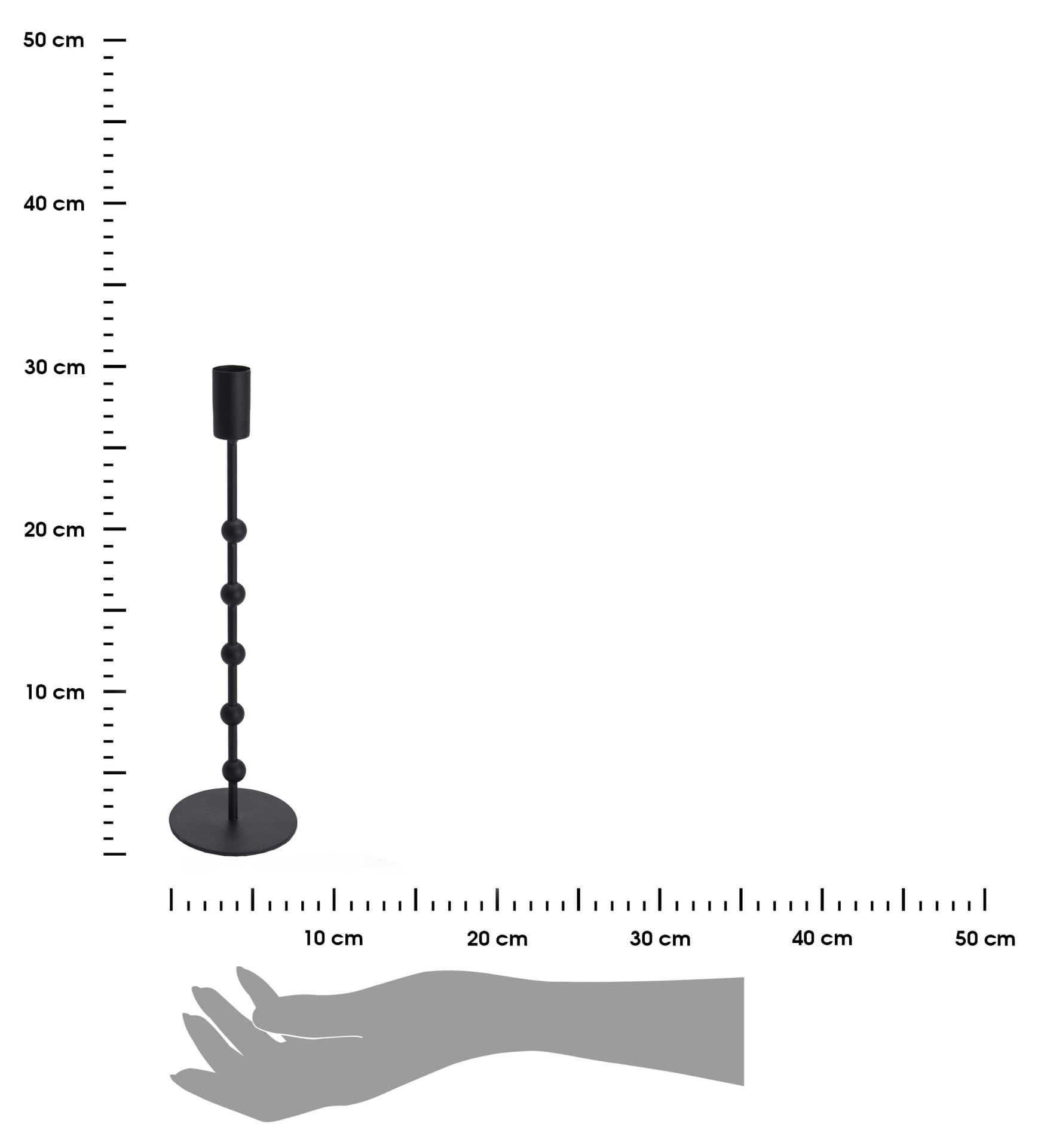 

Świecznik metalowy czarny 30 cm