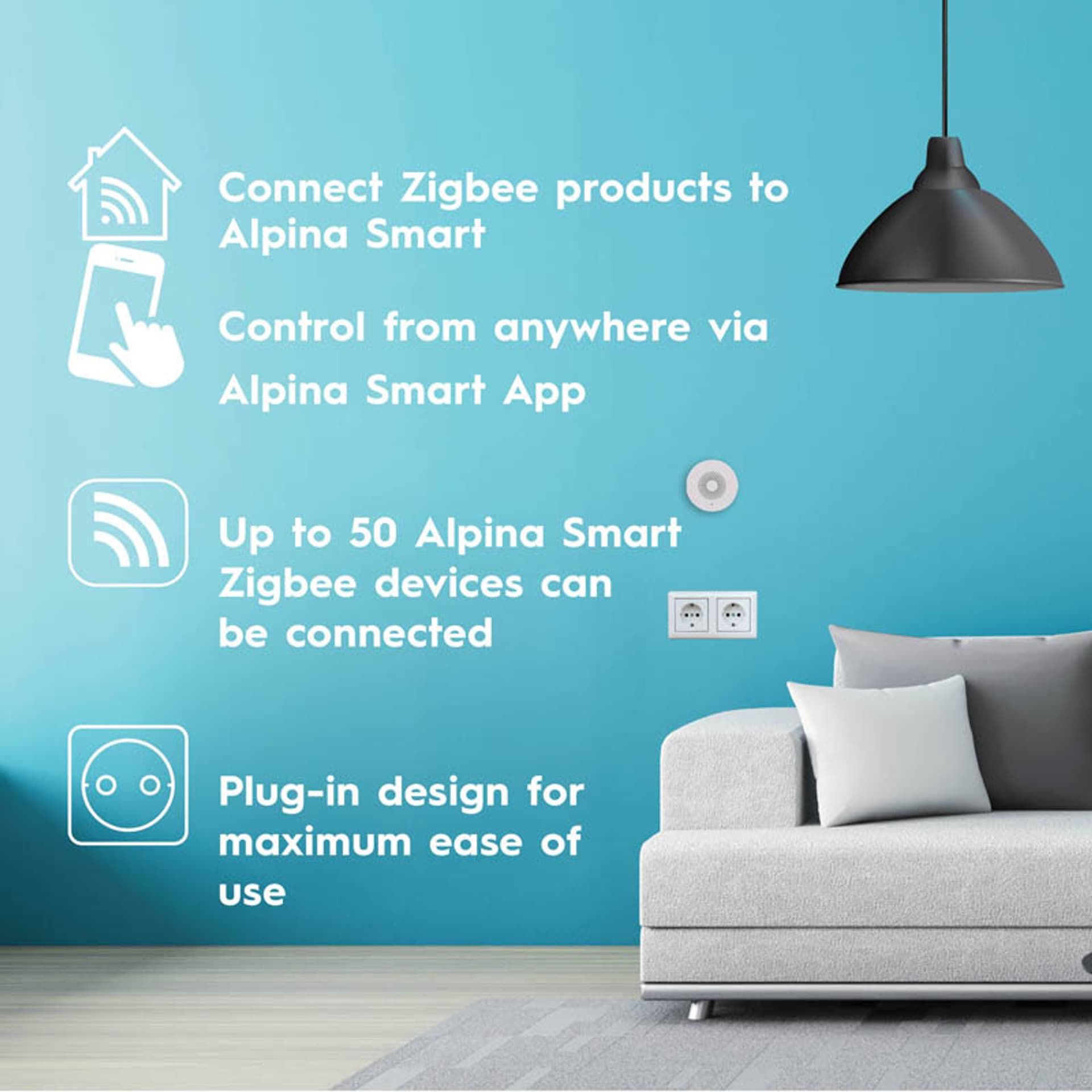 

Alpina - Bramka hub Zigbee do połączenia urządzeń w tym standardzie