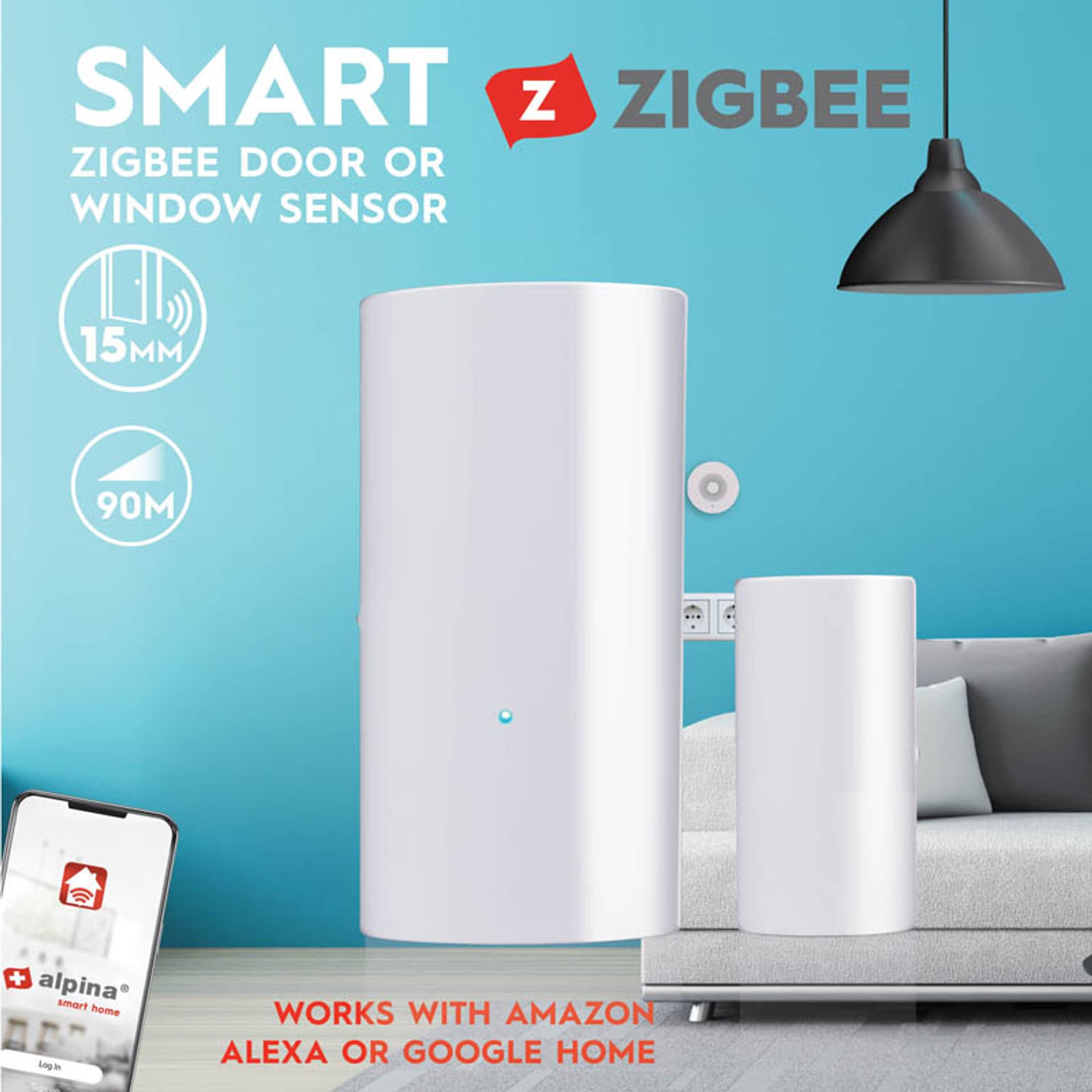 

Alpina - Inteligentny sensor otwarcia okien sieć Zigbee