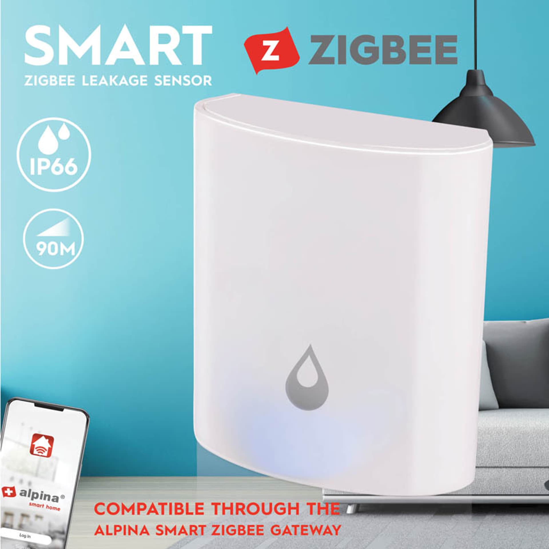 

Alpina - Inteligentny czujnik zalania sieć Zigbee