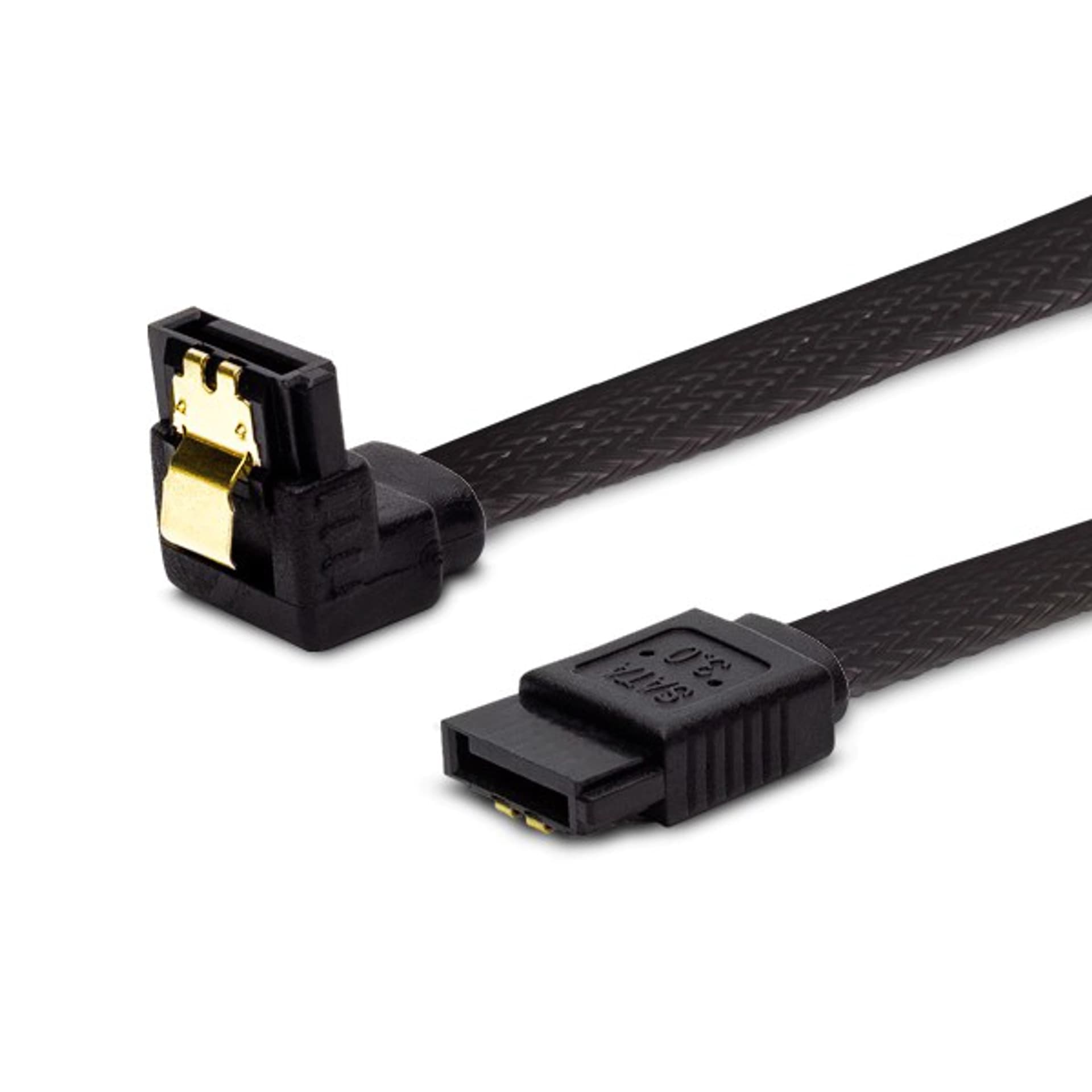 

Kabel SATA III 30cm, oplot czarny, kątowy, złote zatrzaski SAVIO GAK-04 wielopak 10 szt. (PREMIUM)