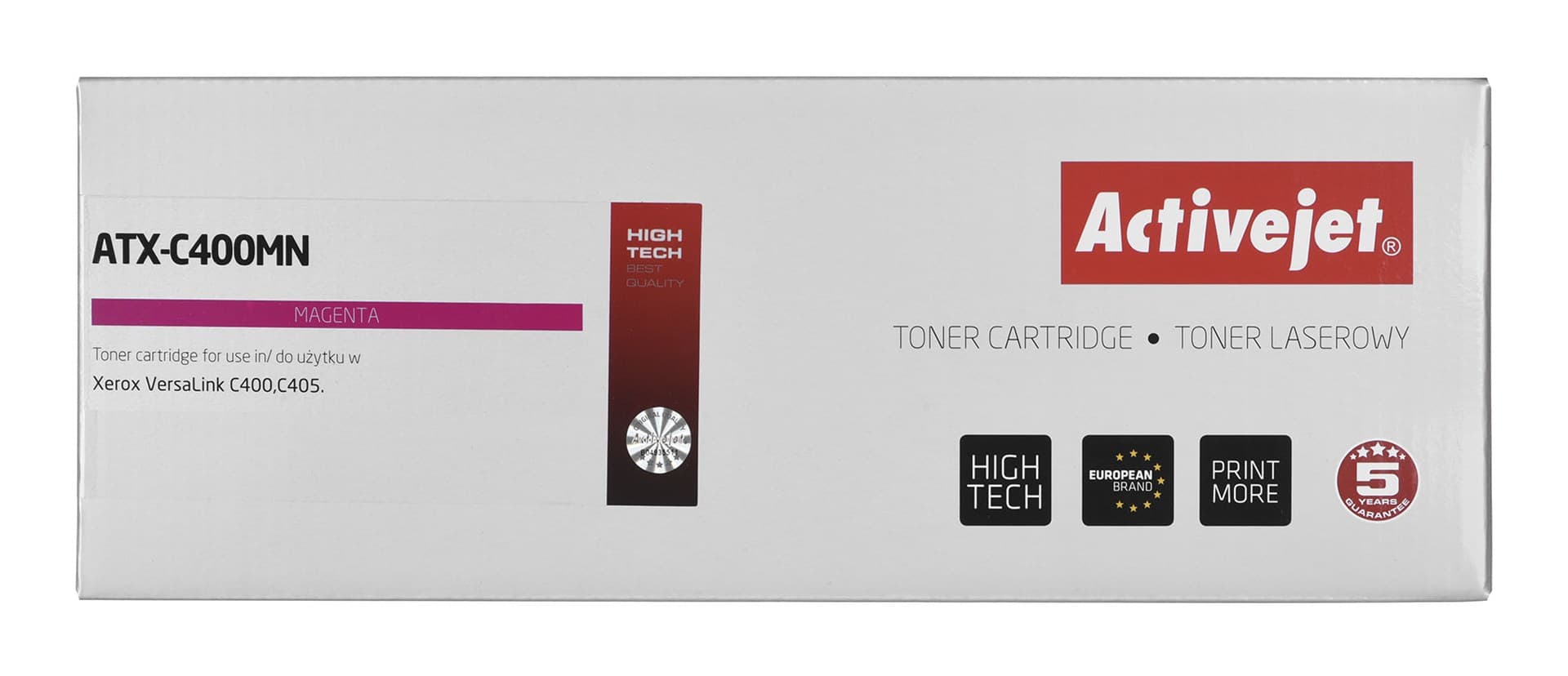 

Activejet Toner ATX-C400MN (zamiennik Xerox 106R03511; Supreme; 2500 stron; purpurowy)