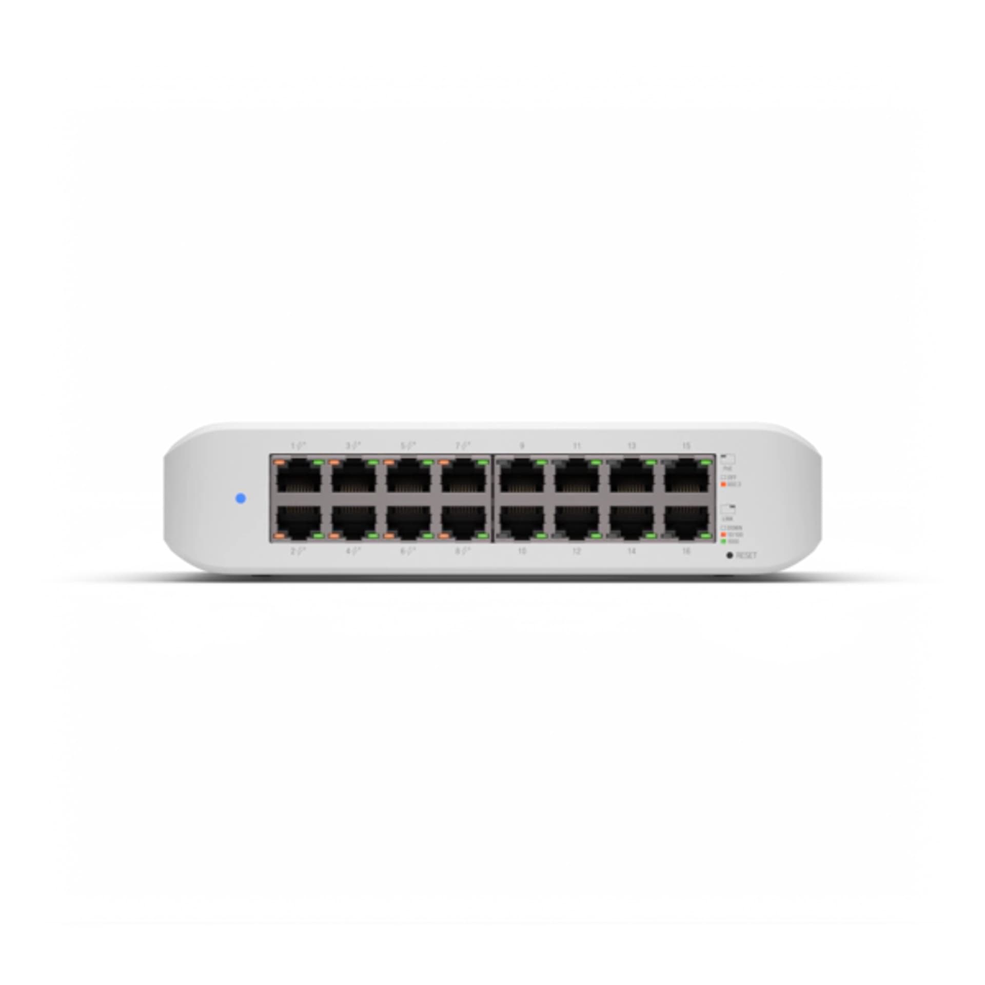 

UBIQUITI USW-LITE-16-POE UNIFI SWITCH GEN2 16x GIGABIT, 8x POE+, LAYER 2, 30W PER PORT,TOTAL 45W