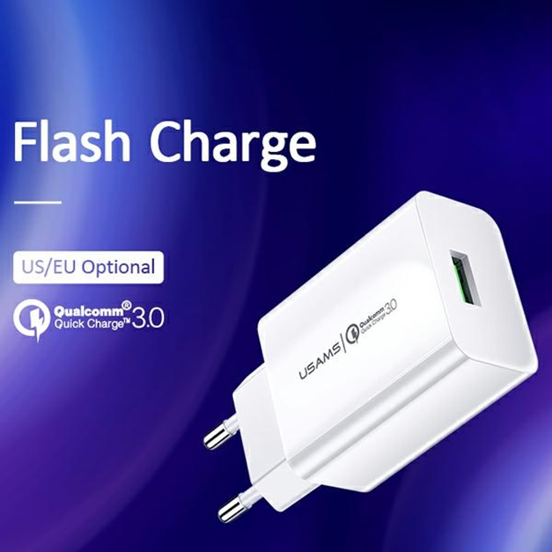 

USAMS Ład. siec. 1xUSB T22 18W 3A QC3.0 + kabel USB-C 1m biały/white (T48) T48OCLN01, T48) t48ocln0