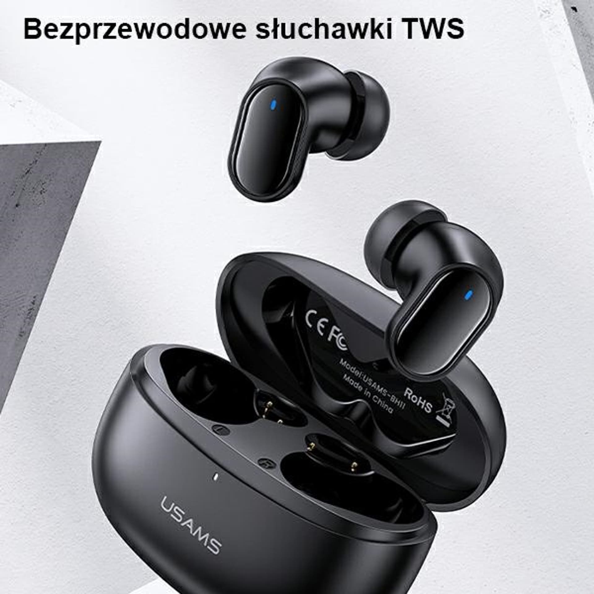 

USAMS Słuchawki Bluetooth 5.1 TWS BH series bezprzewodowe biały/white BHUBH02