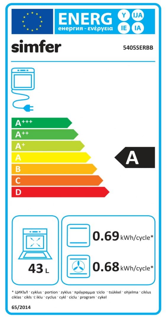 

Simfer Kuchenka 5405SERBB Rodzaj płyty gazowa, Rodzaj piekarnika elektryczny, Biały, Szerokość 50 cm, Zapłon elektroniczny, 43 L
