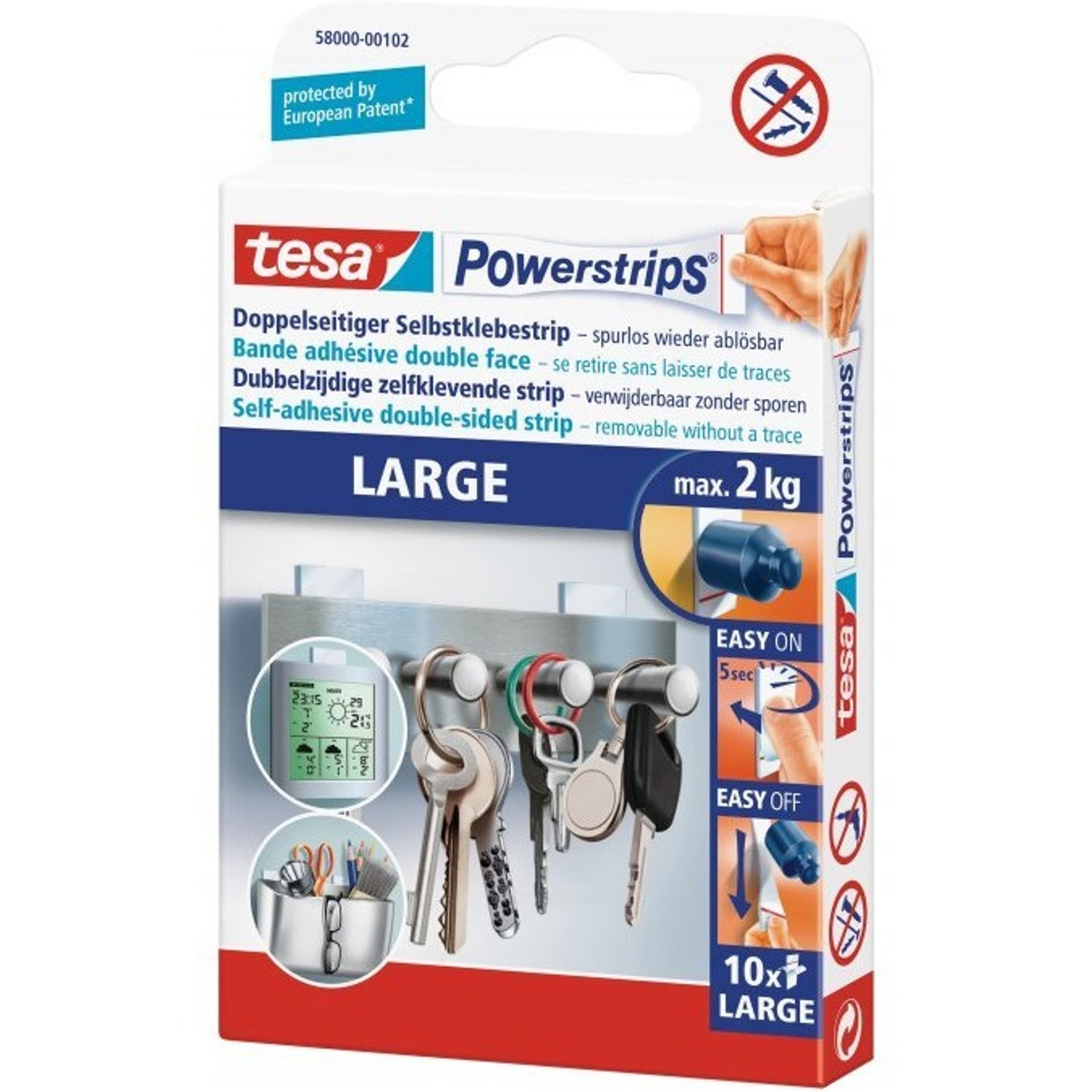 

Plastry samoprzylepne powerstrips 10szt. duże do 2 kg