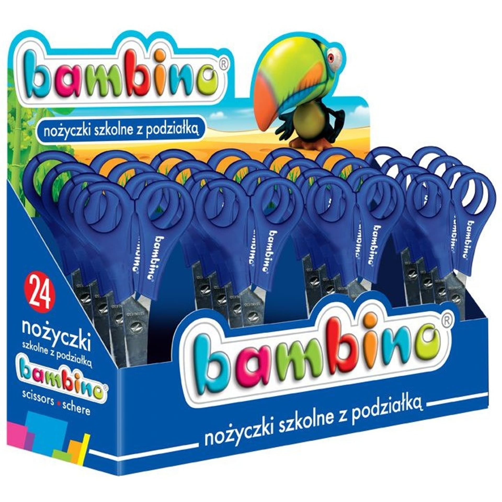 

Nożyczki szkolne z podziałką ( 24 sztuki) , display BAMBINO, 24 sztuki)/display bambin