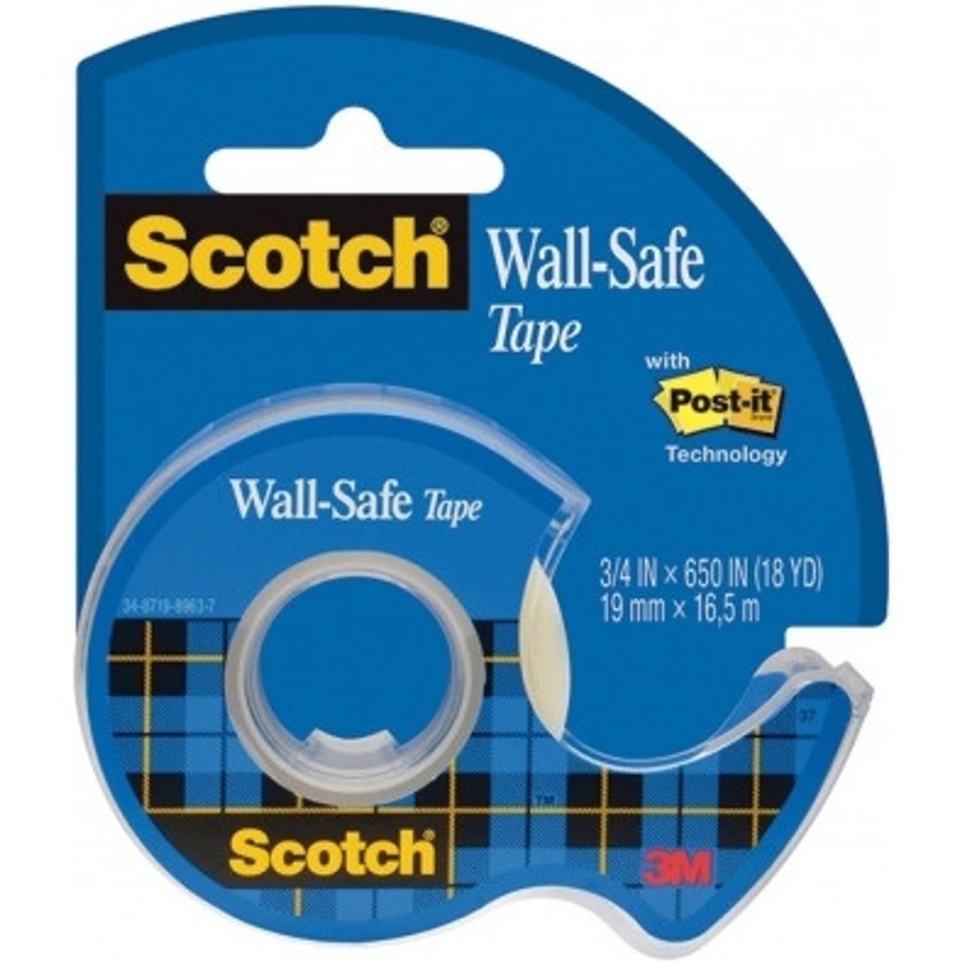 

Taśma klejąca Wall-Safe bezpieczna dla ścian, podajnik, 19mmx16,5m Scotch 3M-UU009254309