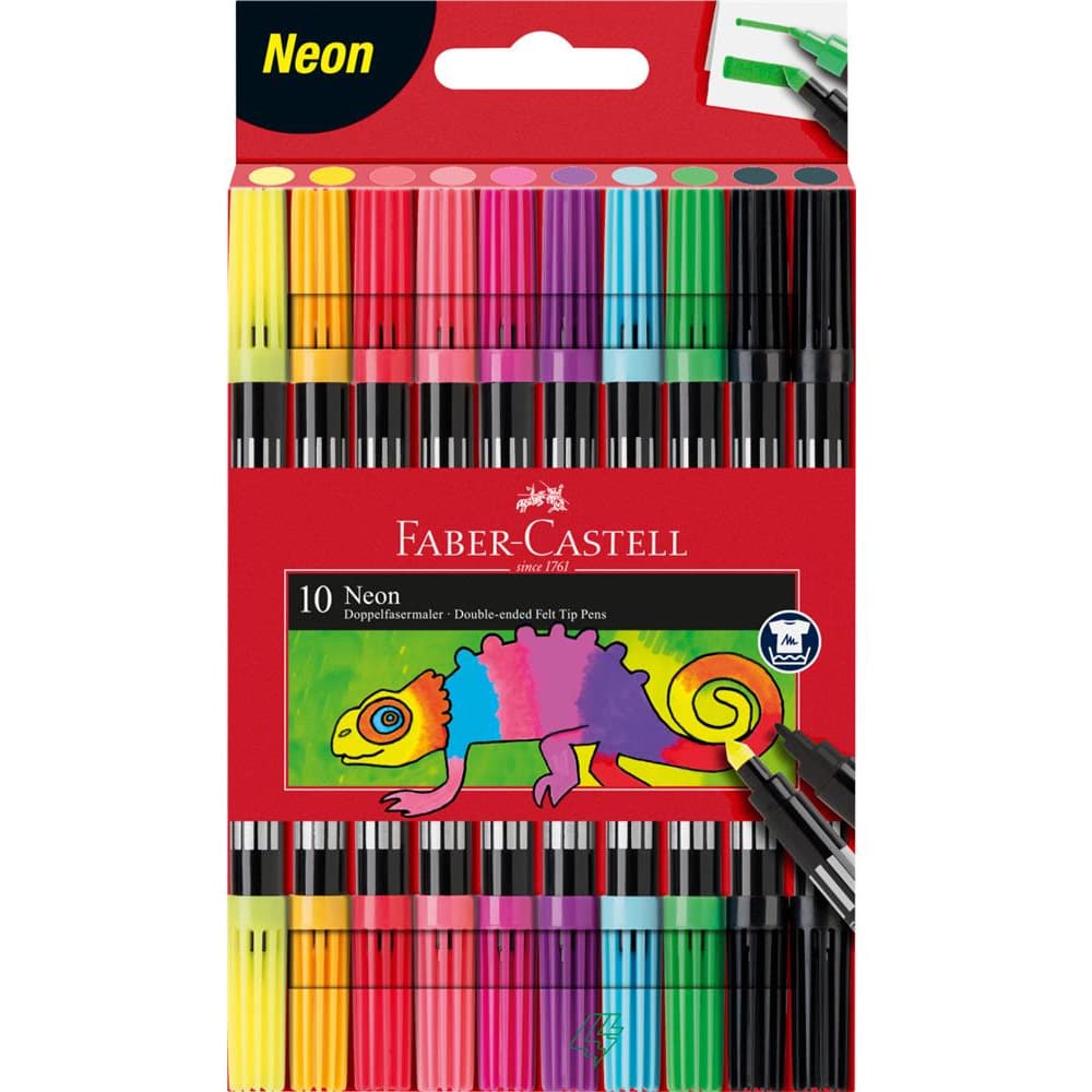 

Flamastry dwustronne NEON 10 kolorów 151109 Faber-Castell