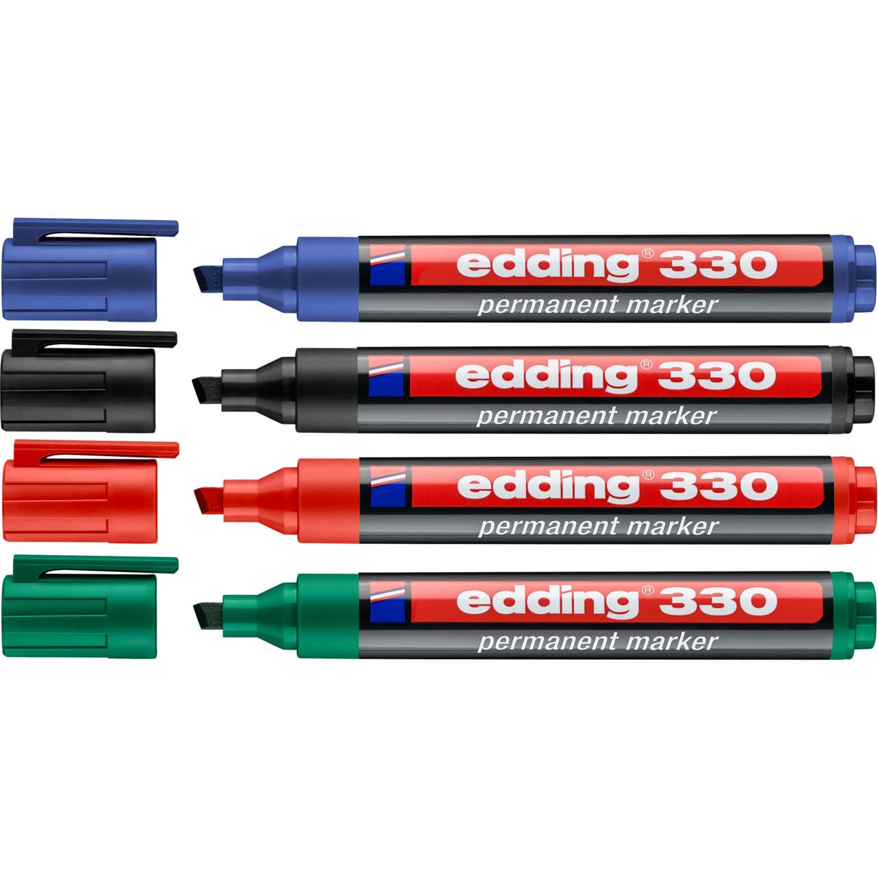 

Markery permanentne 4 kolory 330/4S ścięta końcówka 1-5mm EDDING