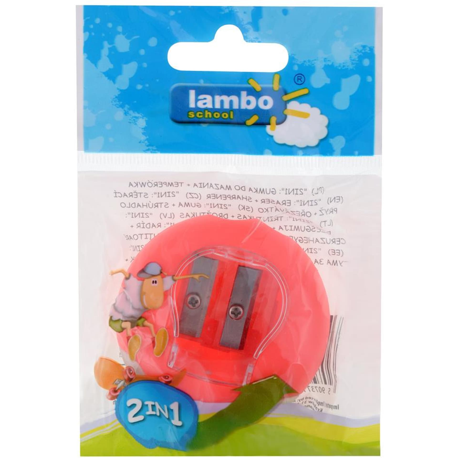 

Temperówka z gumka 2w1 LAMBO SCHOOL KPLL245-NR-W1