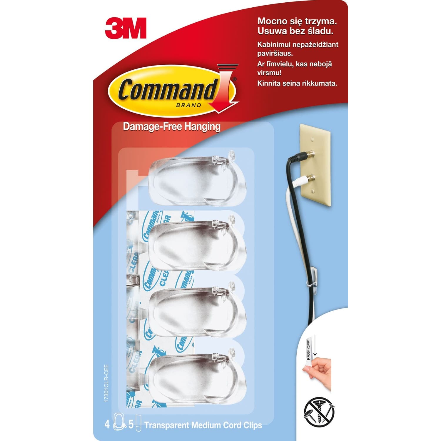 

Uchwyty do kabli 3M COMMAND 17301 średnie transparentne 3M-4046719667543