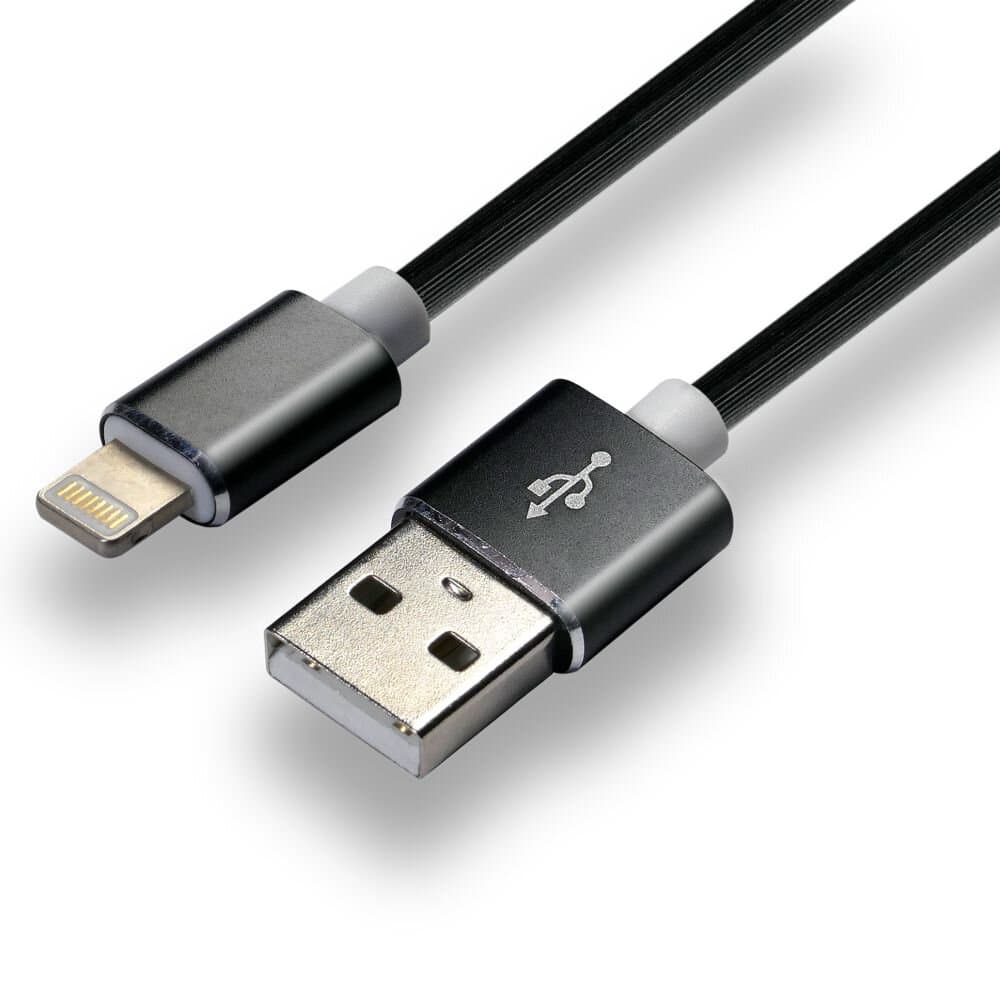 

Kabel USB - Lightning EVERACTIVE 1m 2,4A silikonowy czarny (CBS-1IB)