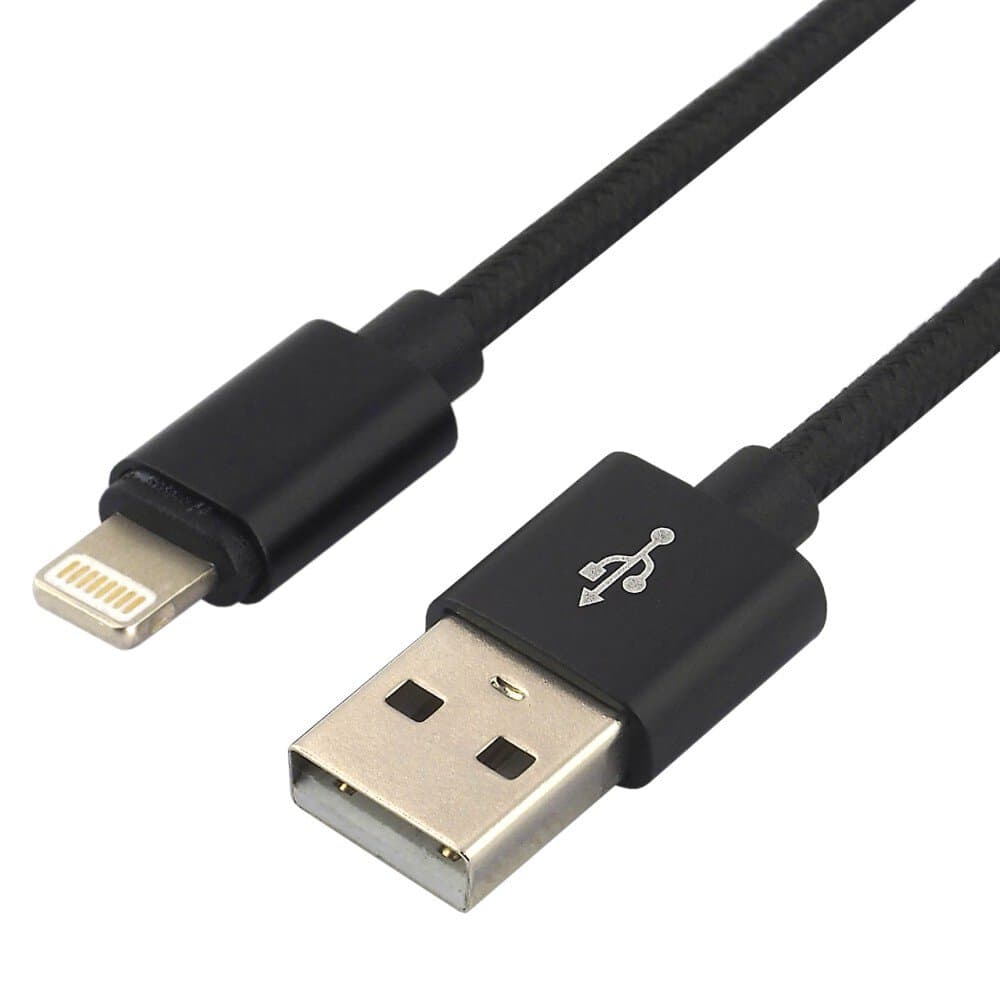 

Kabel USB - Lightning EVERACTIVE 0,3m 2,4A pleciony czarny (CBB-0.3IB)