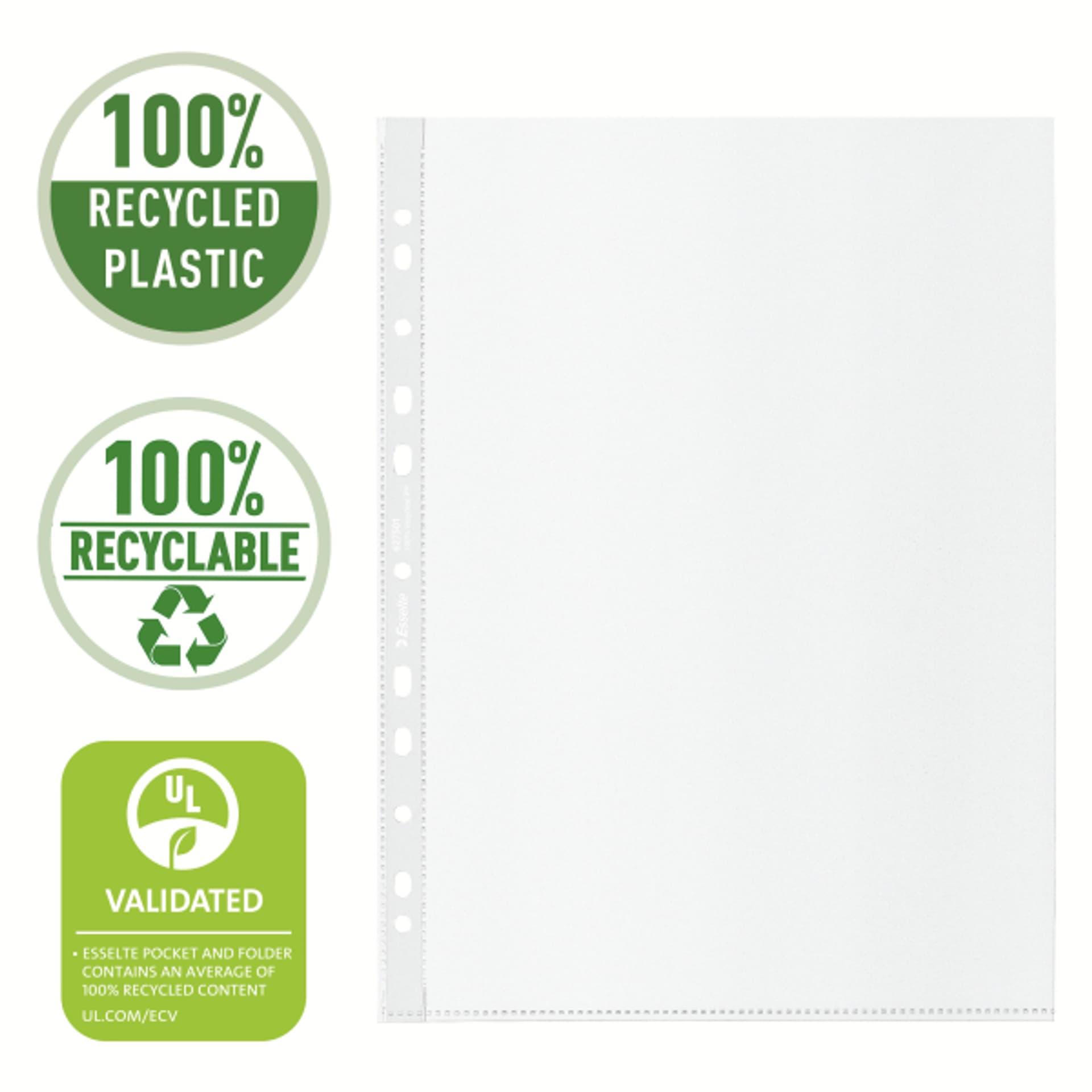 

Koszulka groszkowa Recycled Premium PP 100 mic. A4 opakowanie 50 sztuk 627501 ESSELTE