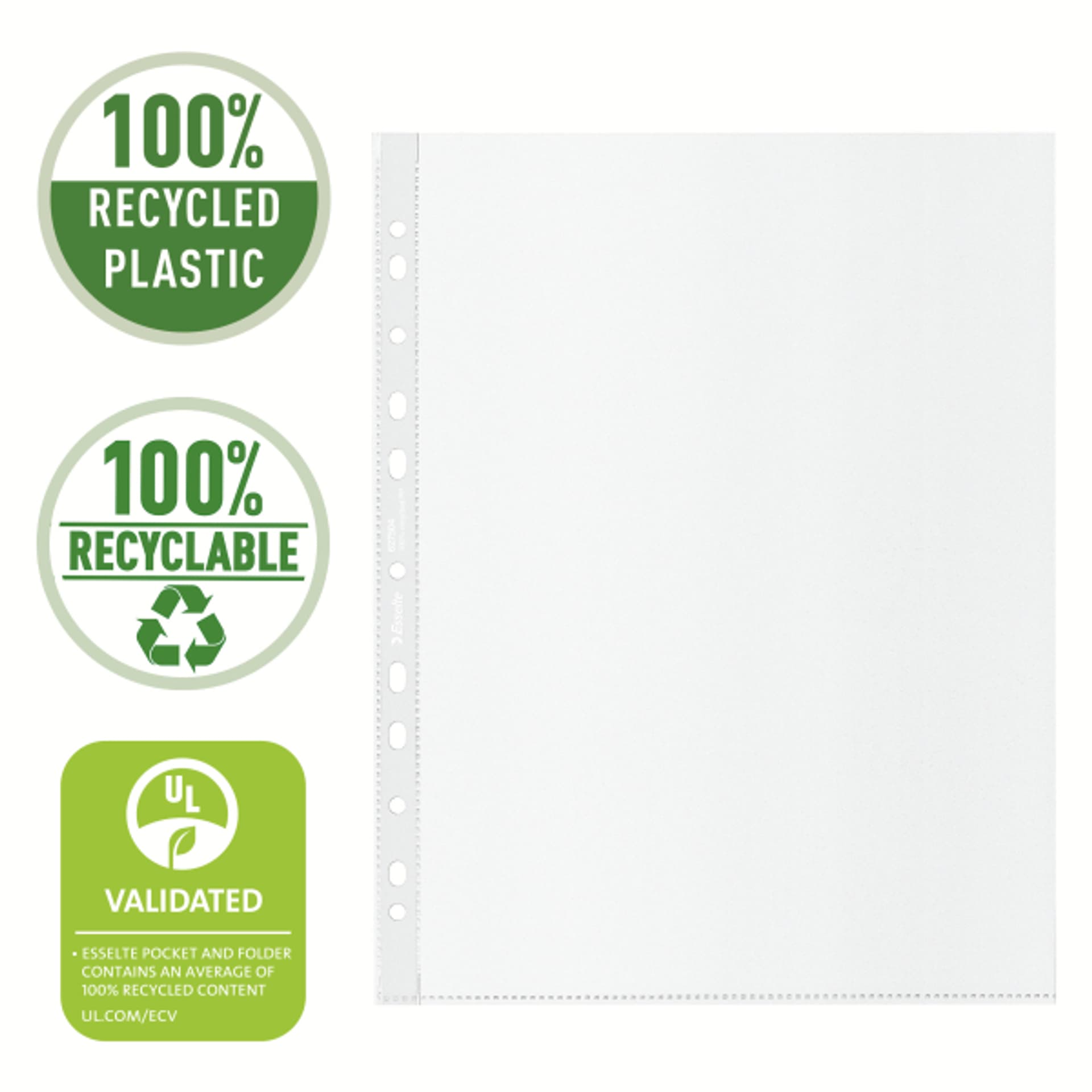 

Koszulka groszkowa Recycled Premium PP 100 mic. A4 MAXI opakowanie 50sztuk 627504 ESSELTE