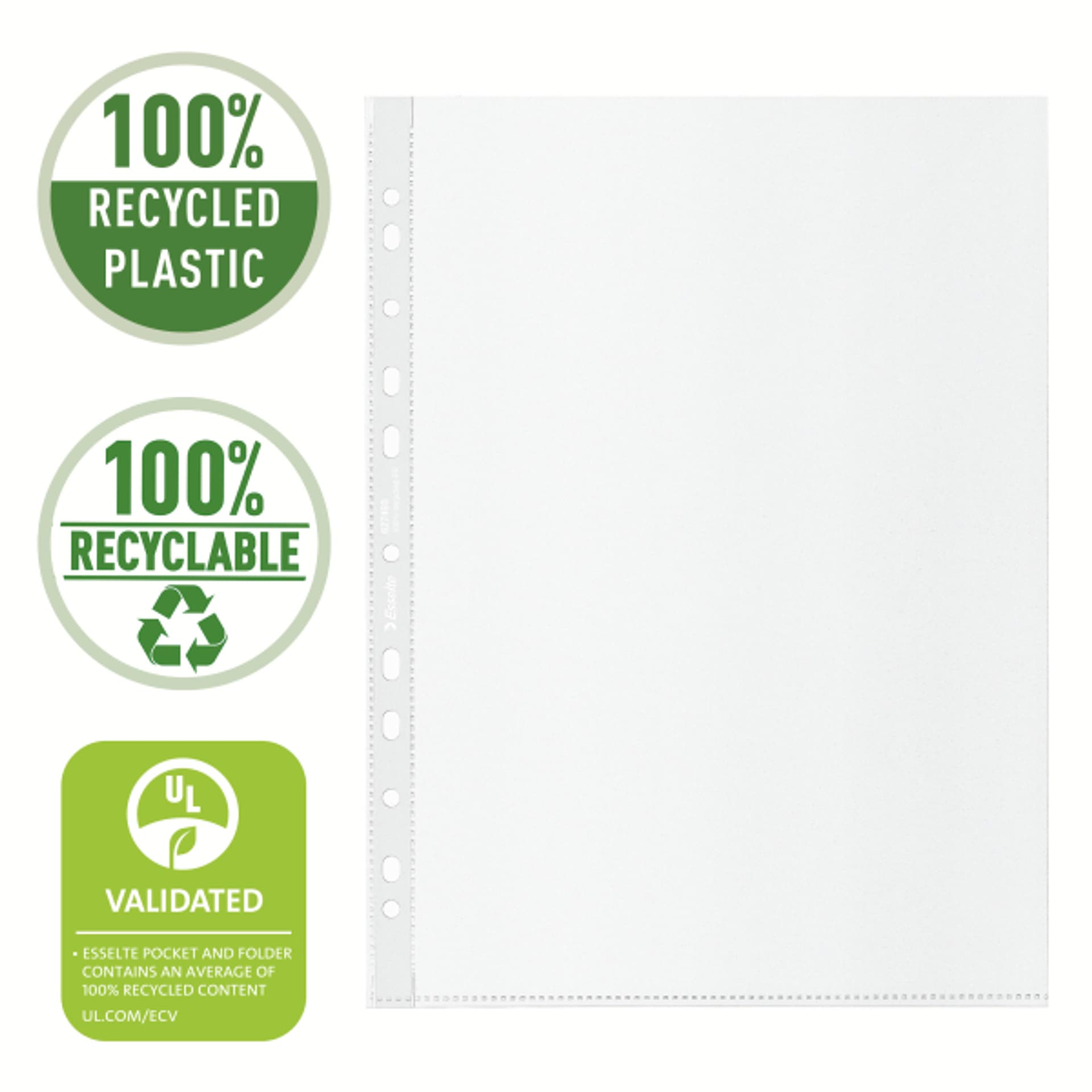 

Koszulka groszkowa Recycled Premium PP 70 mic. A4 opakowanie 100sztuk 627493 ESSELTE