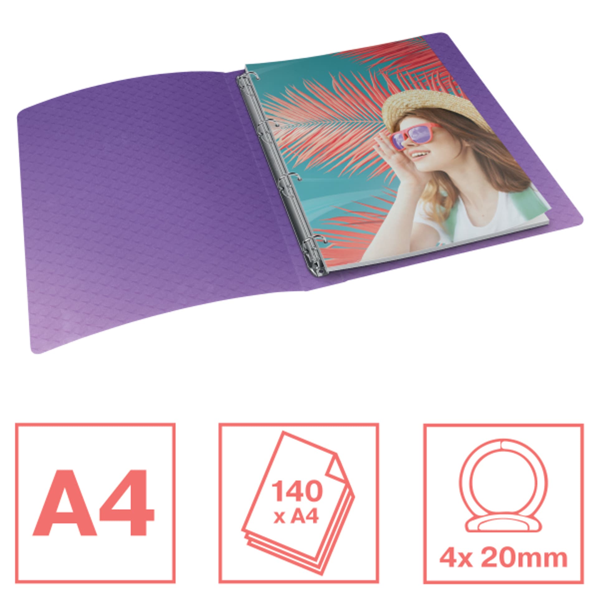 

Segregator ringowy Esselte Colour`Breeze 4 RR 25 mm lawendowy 628438