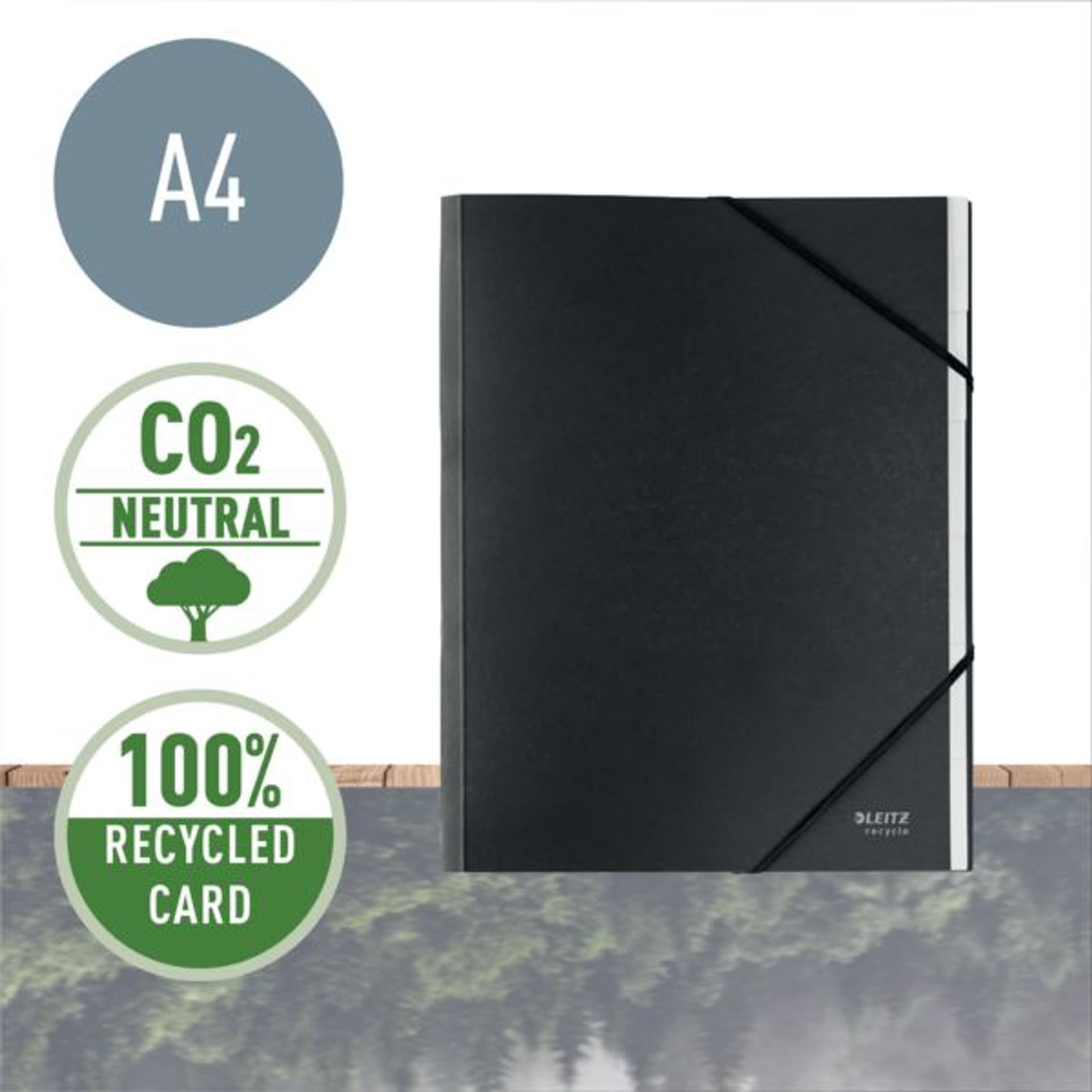 

Teczka z przekładkami Recycle A4 6 przekładek, czarny 39140095