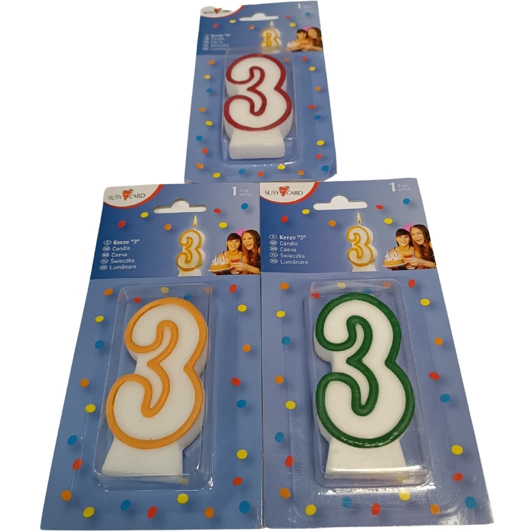 

Świeczka jubileuszowa cyfra 3 0011142346 HERLITZ