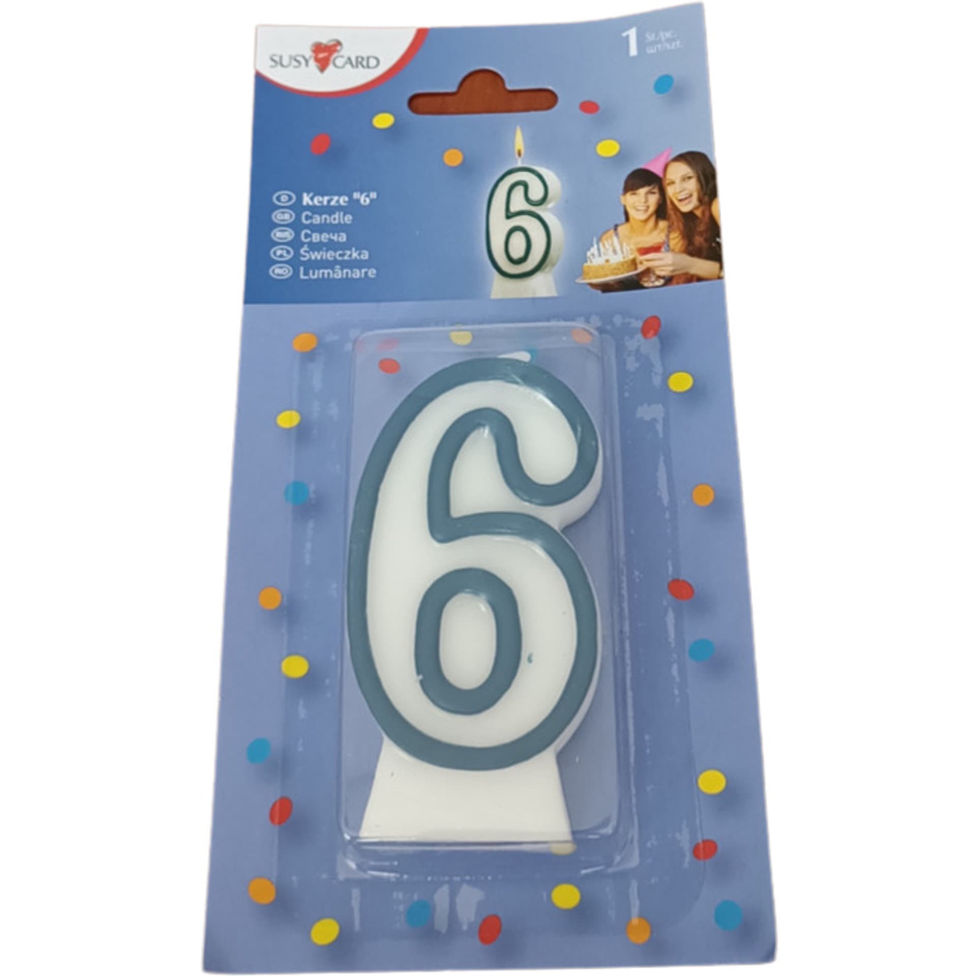 

Świeczka jubileuszowa cyfra 6 0011142627 HERLITZ