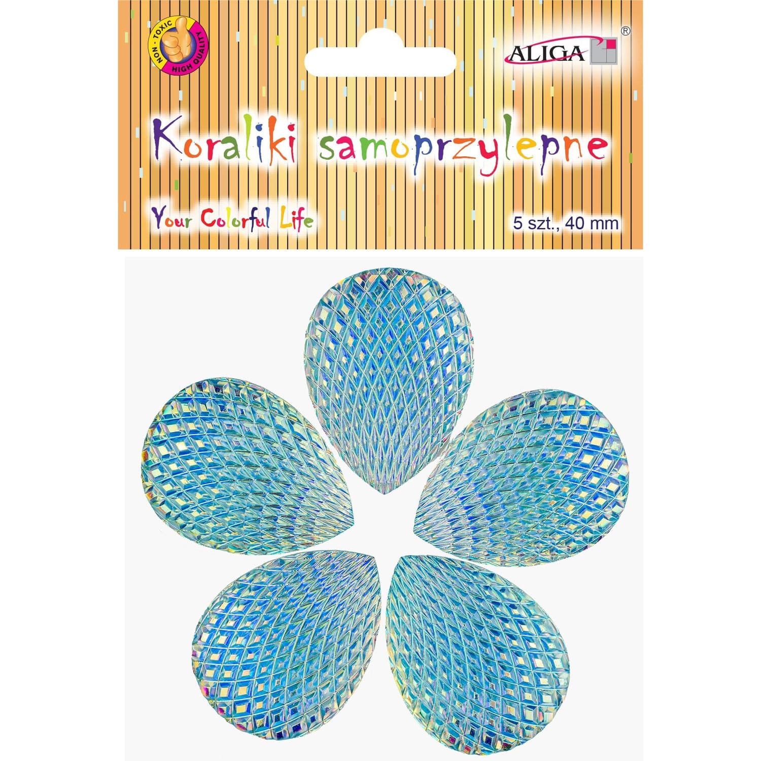 

Kryształki samoprzylepne łezki opalizujące 40 mm, (5 szt.) JET-3300 ALIGA, 5 szt.) jet-3300 alig