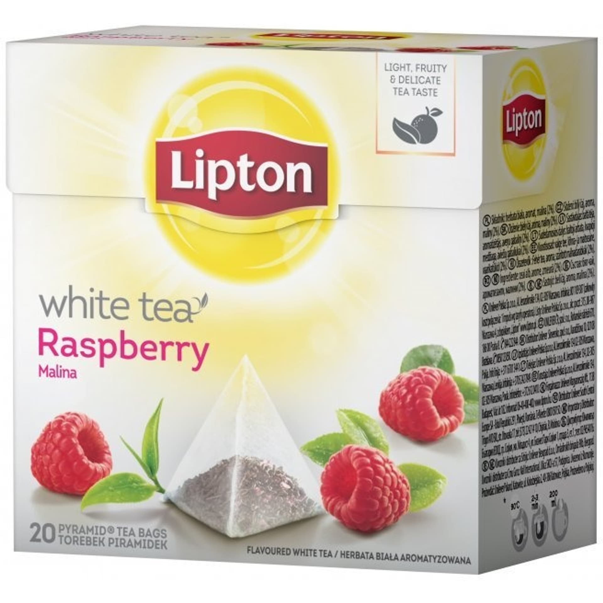

Herbata LIPTON PIRAMID biała (20 torebek) z aromatem malina Raspberry, 20 torebek) z aromatem malina raspberr
