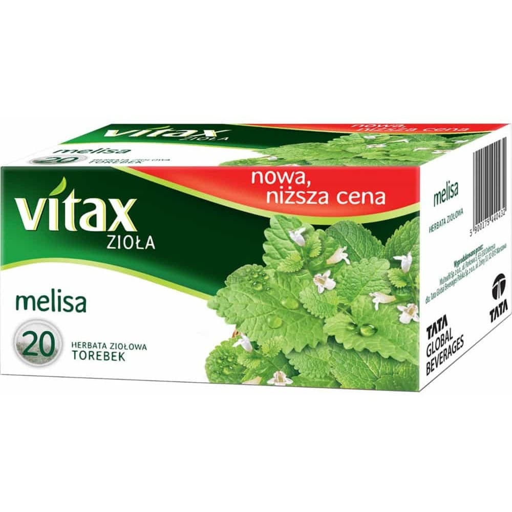 

Herbata VITAX zioła (20 torebek x 1,5g) MELISA bez zawieszki, 20 torebek x 1.5g) melisa bez zawieszk
