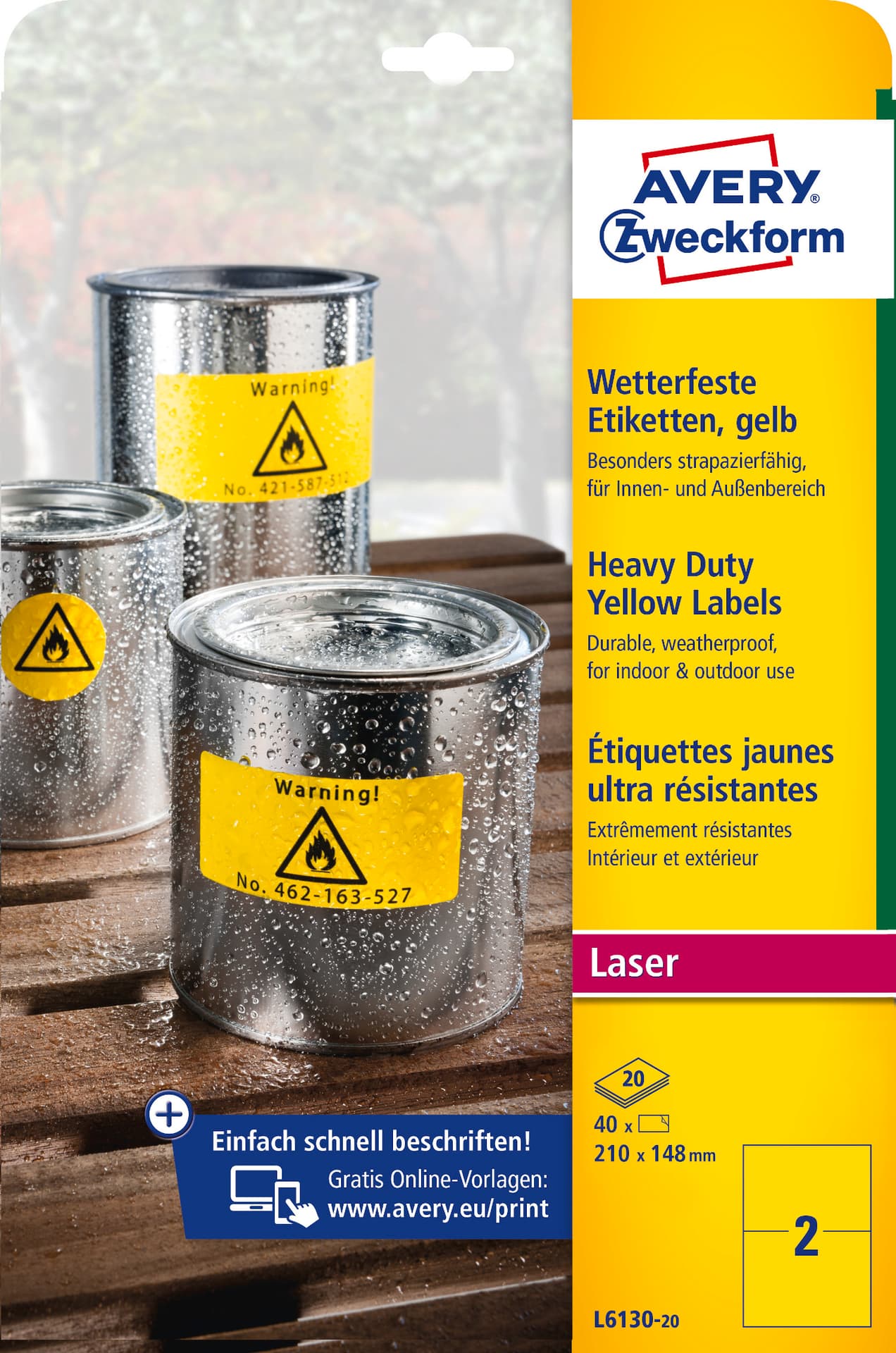 

Etykieta 210x148 L6130-20 ZF żółta AVERY ZWECKFORM