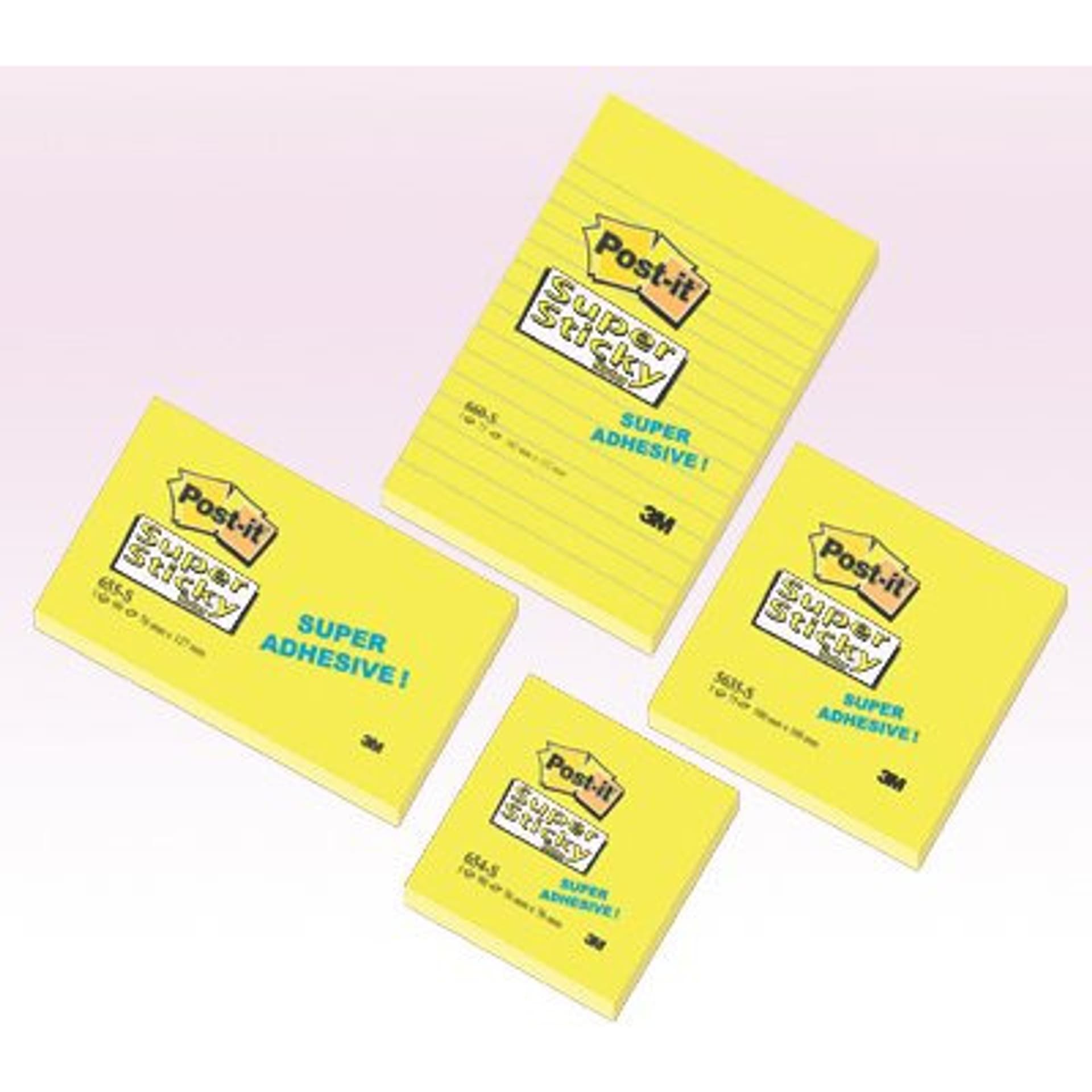 

Bloczek samoprzylepny 127x76mm 655-S żółty SUPER STICKY 70005288512 POST-IT 3M
