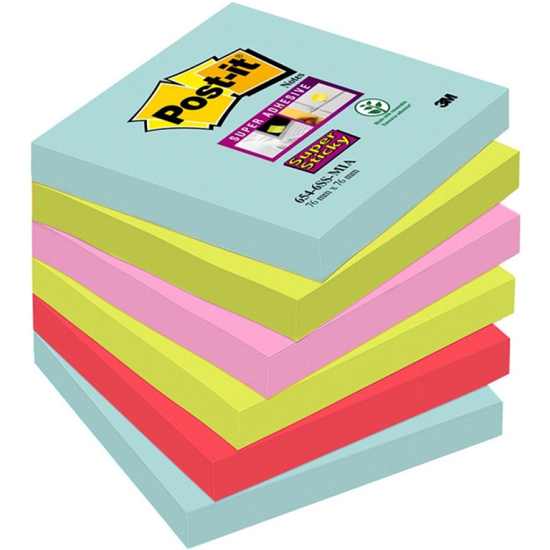 

Bloczki 3M POST-IT 76x76mm MIAMI 6x90k Super Sticky 70005291227