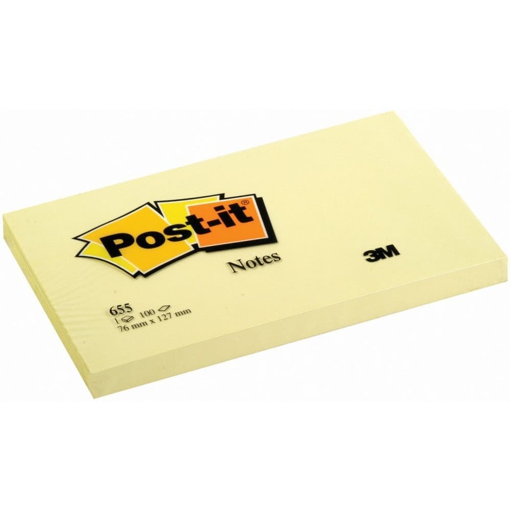 

Bloczek 3M POST-IT 655 76x127mm żółte 100k 510060526