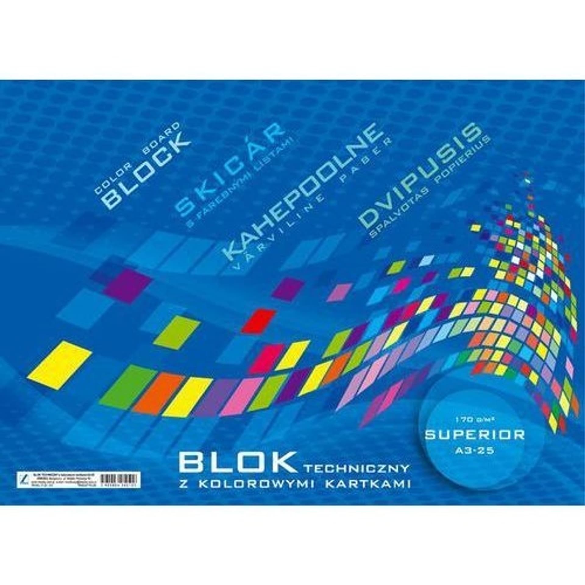 

Blok techniczny A4 10k kolorowe kartki KRESKA