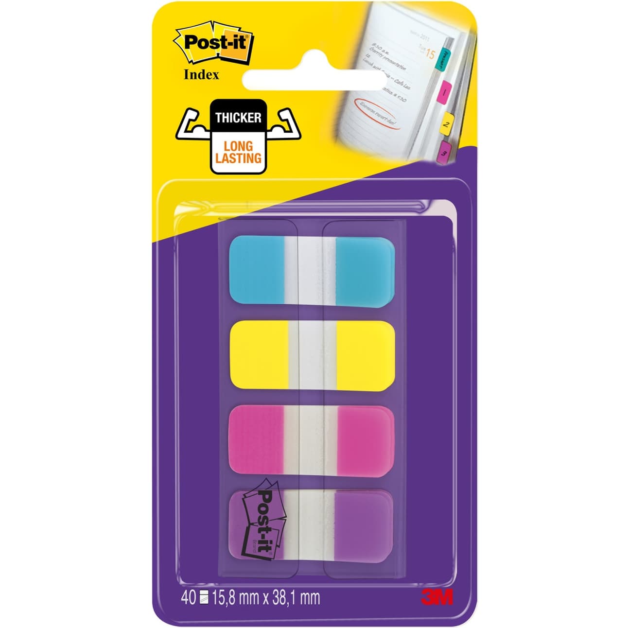 

Zakładki indeksujące POST-IT 16x38mm silne mix 4 kolory 676-AYPV-EU 3M