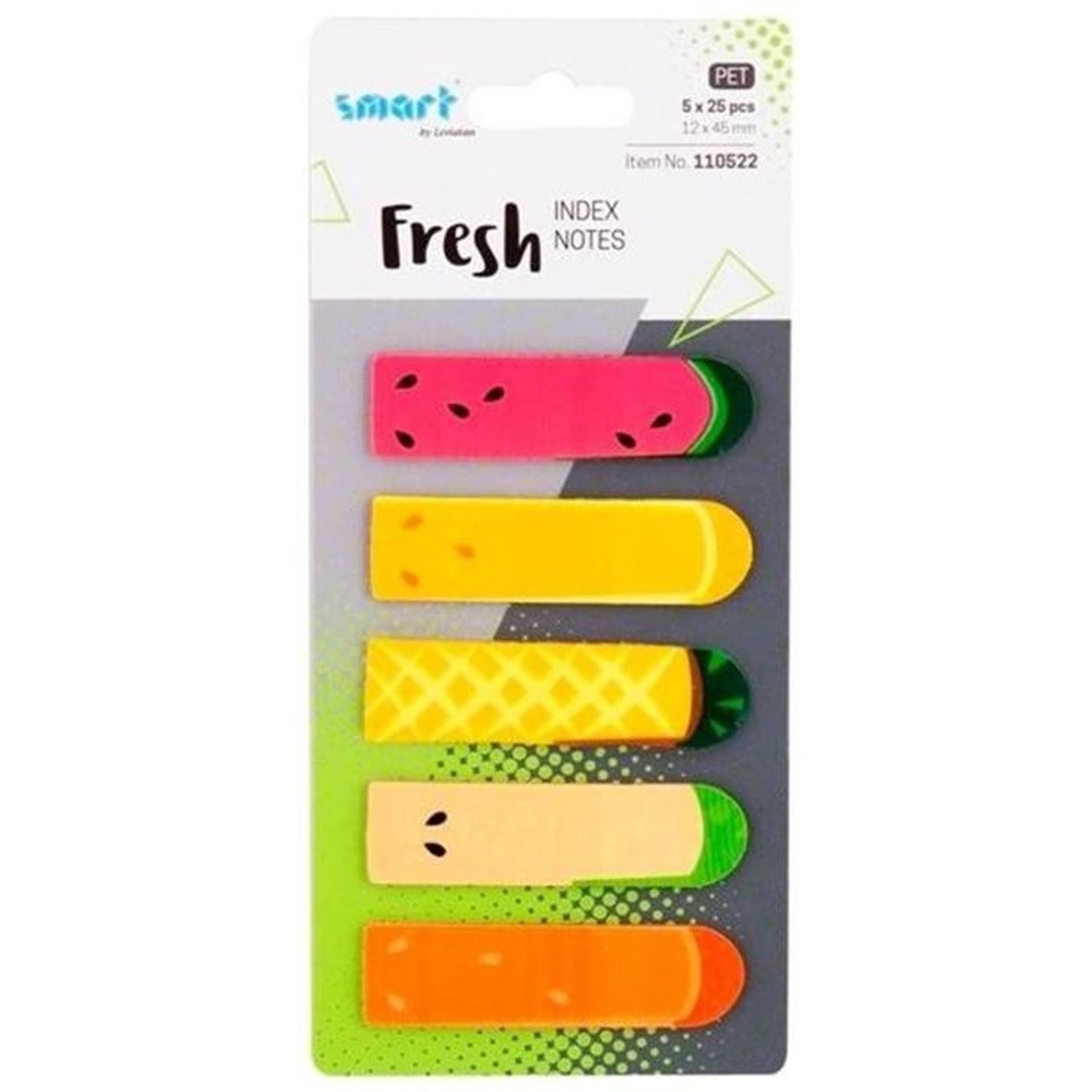 

Zakładki indeksujące fresh 12x45mm 5x25szt OWOCE 110522 LEVIATAN