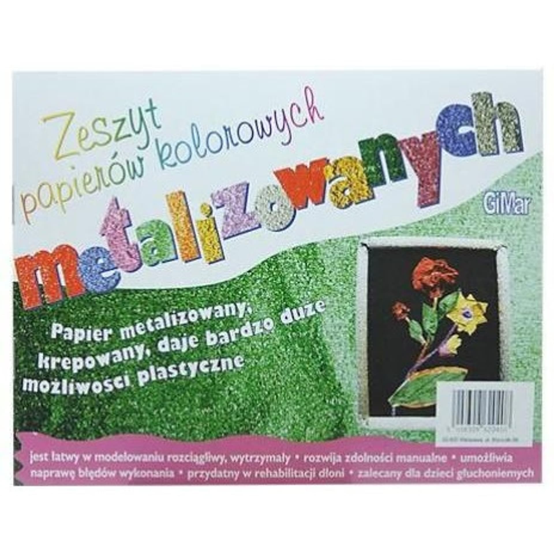 

Zeszyt papierów kolorowych C4 metalizowany GIMAR
