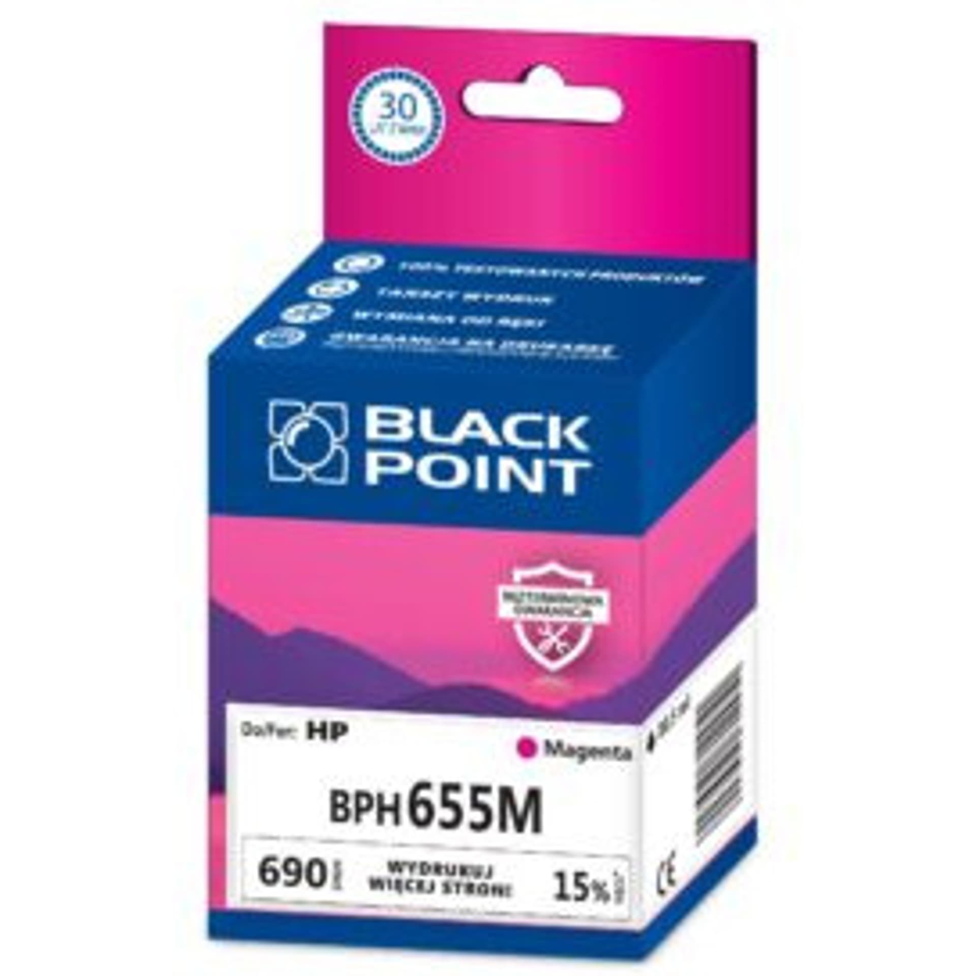 

Tusz BLACK POINT (BPH655M) purpurowy 690str zamiennik HP (655/CZ111AE)